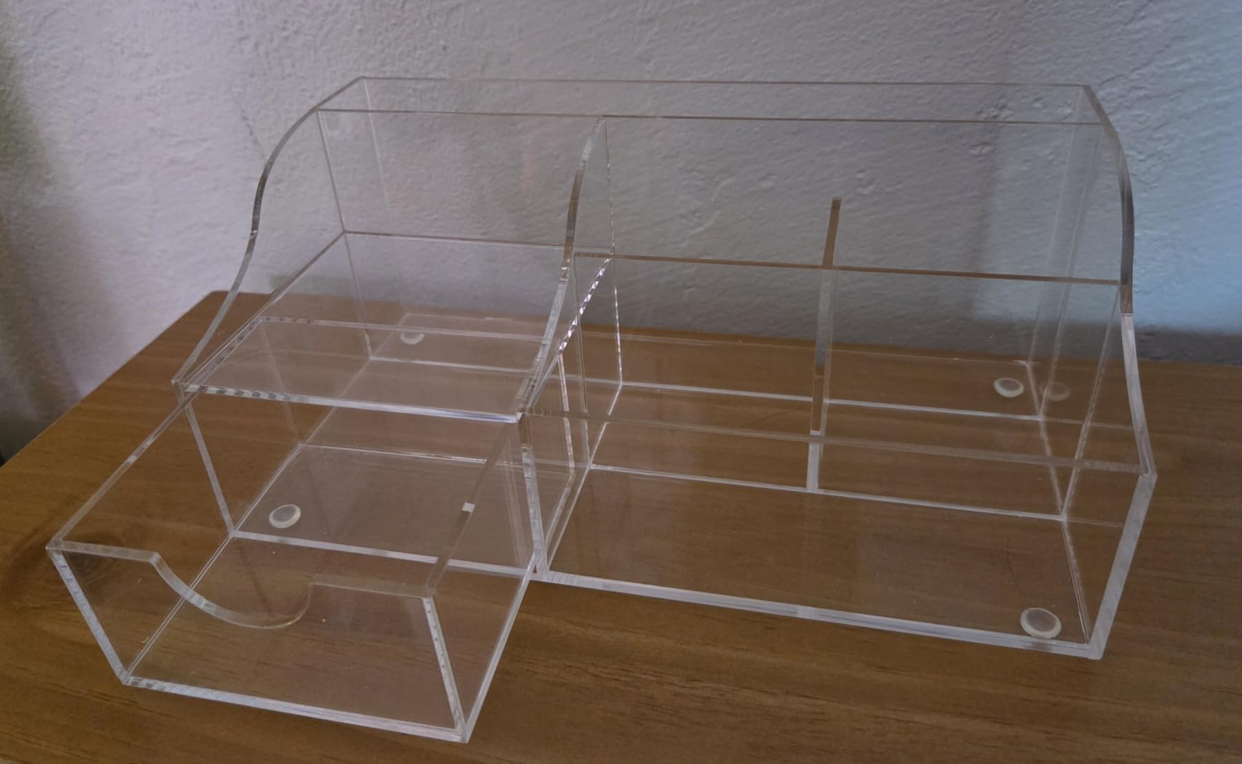 HBlife Acrylic Desk Organizer with 6 Compartments, Pen & Pencil Holder, Multifunctional Desktop Caddy for Office Supply and Organization (Clear) customer photo 2