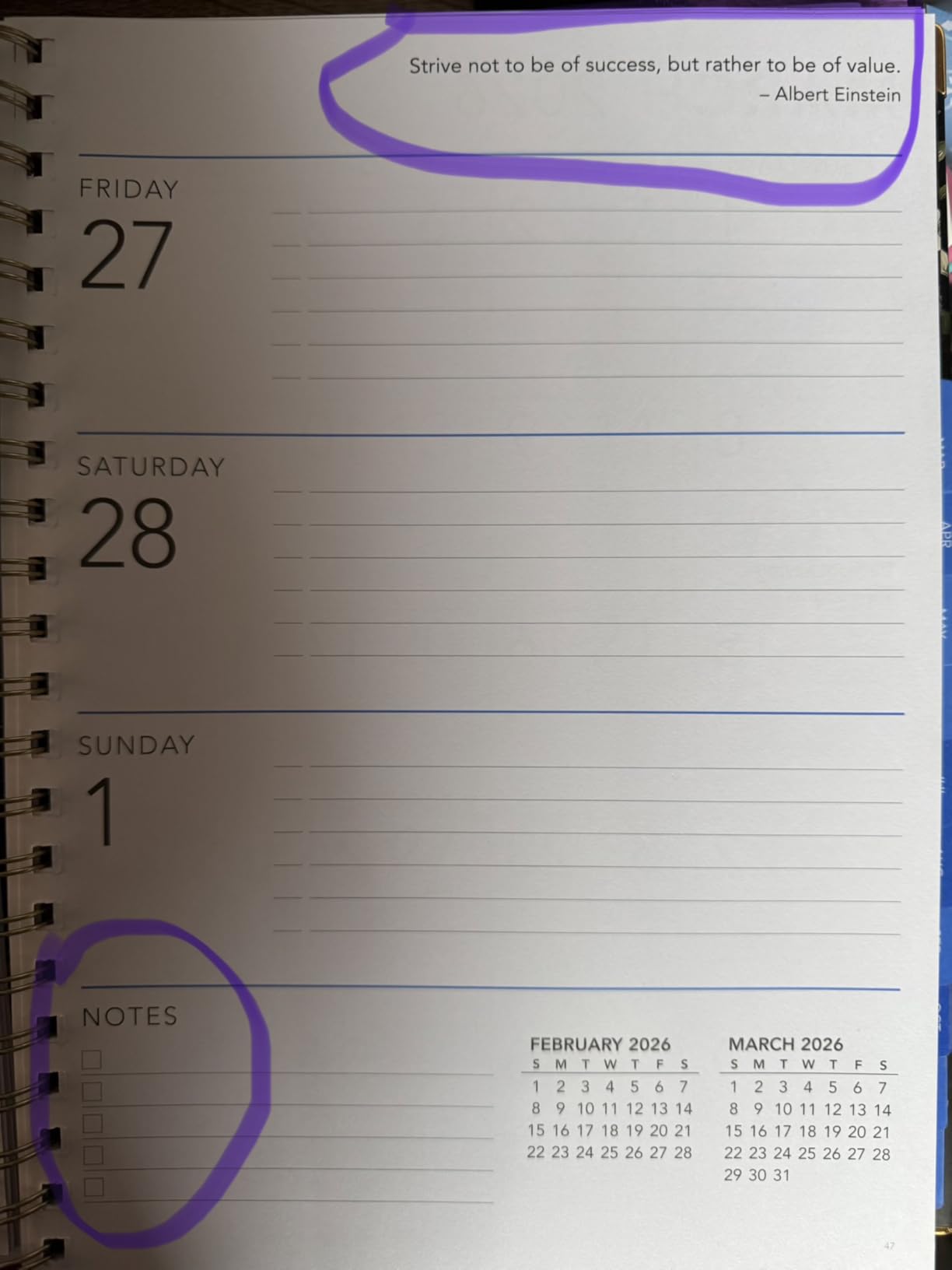 LARGE PRINT HARDCOVER 2026 Planner, 8.5