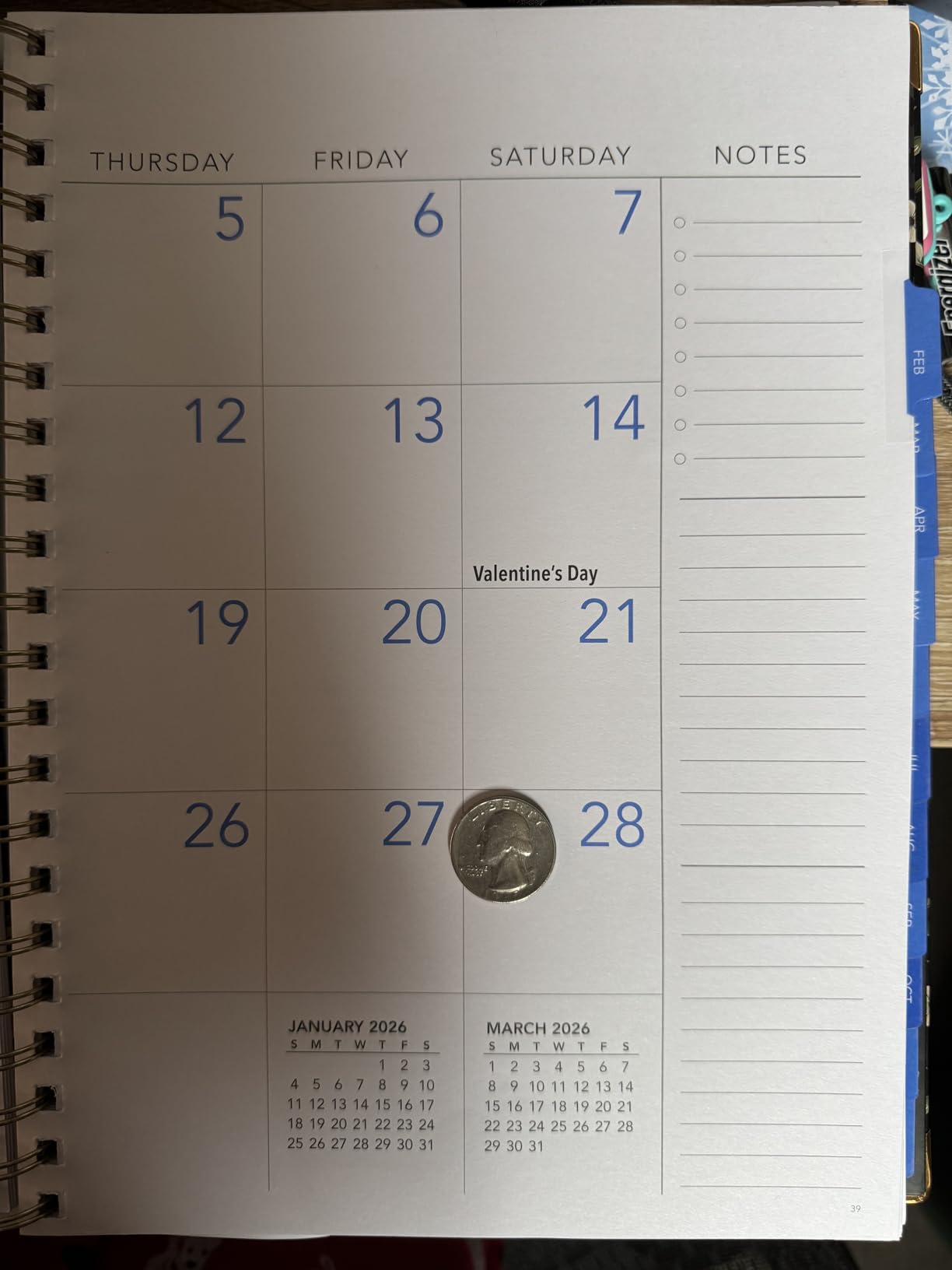 LARGE PRINT HARDCOVER 2026 Planner, 8.5