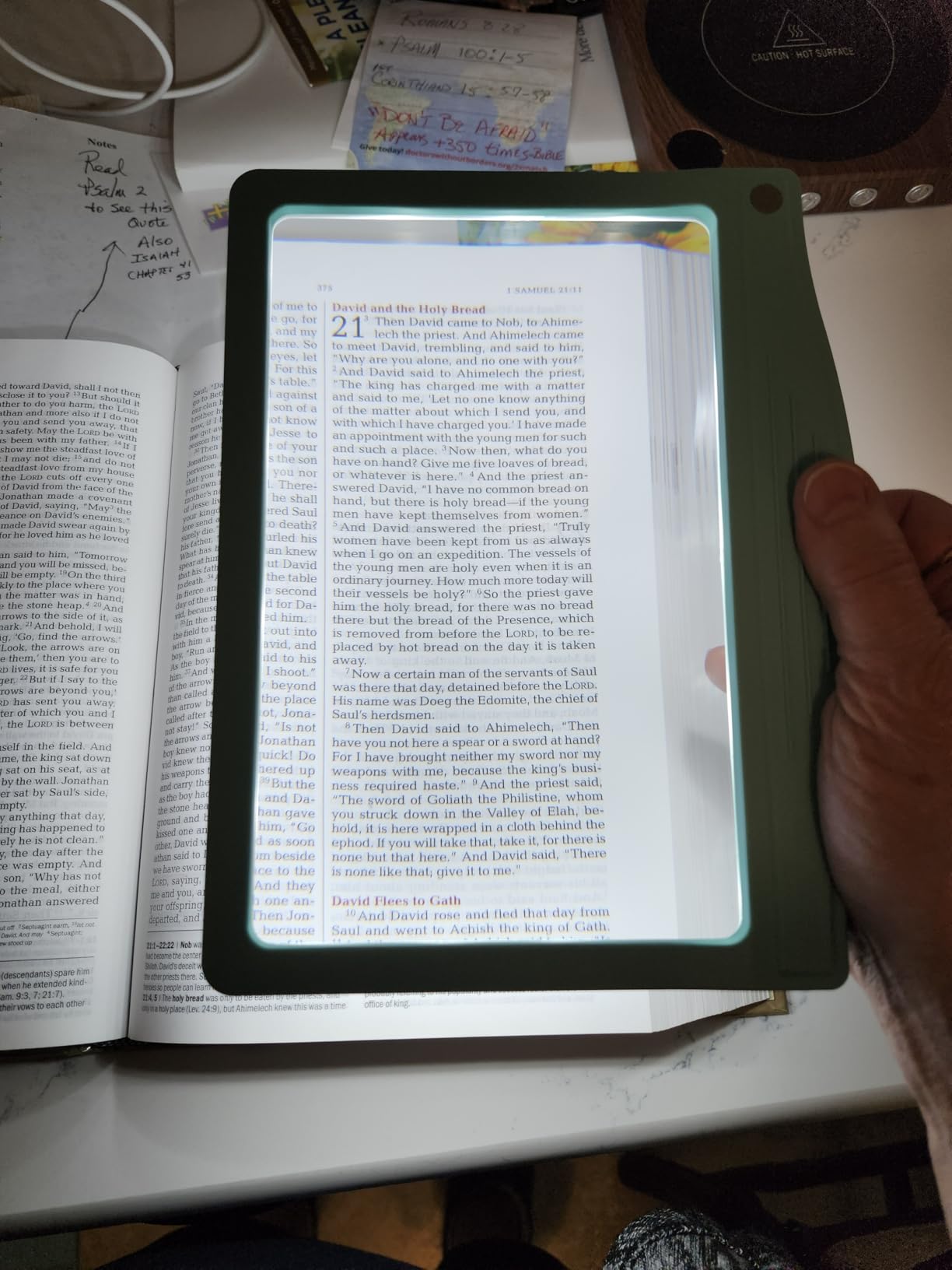MagniPros 5X Rechargeable Large Ultra Bright LED Page Magnifier with Anti-Glare Lens & 3 Color Light Modes, Relieve Eye Strain- Ideal for Reading Small Print, Low Vision, Seniors customer photo 1