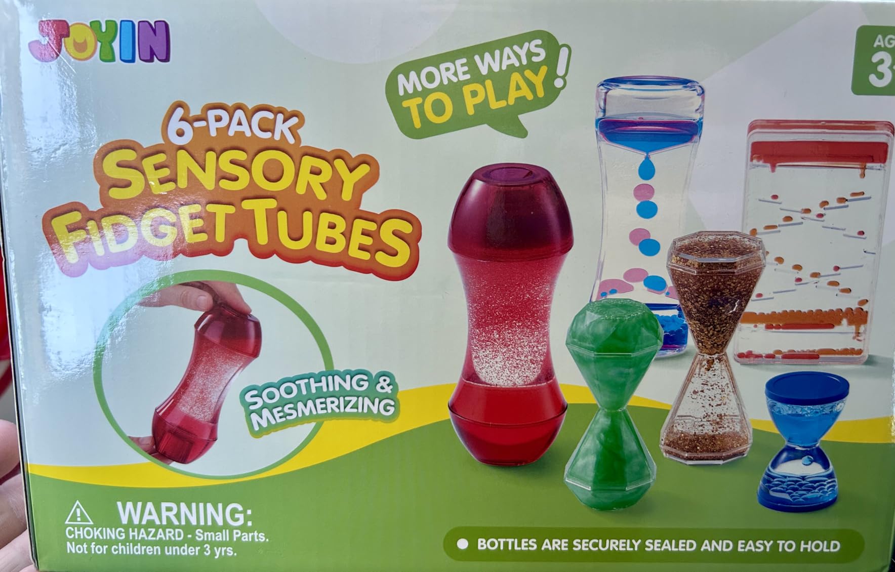 JOYIN 6 Pcs Sensory Fidget Tubes for Kids with Autism, Calming Water Sensory Bottles for Stress Relief, Quiet Fidget Toys for Valentine Classroom Calm Down Corner, Prizes & Baby Sensory Toy customer photo 1