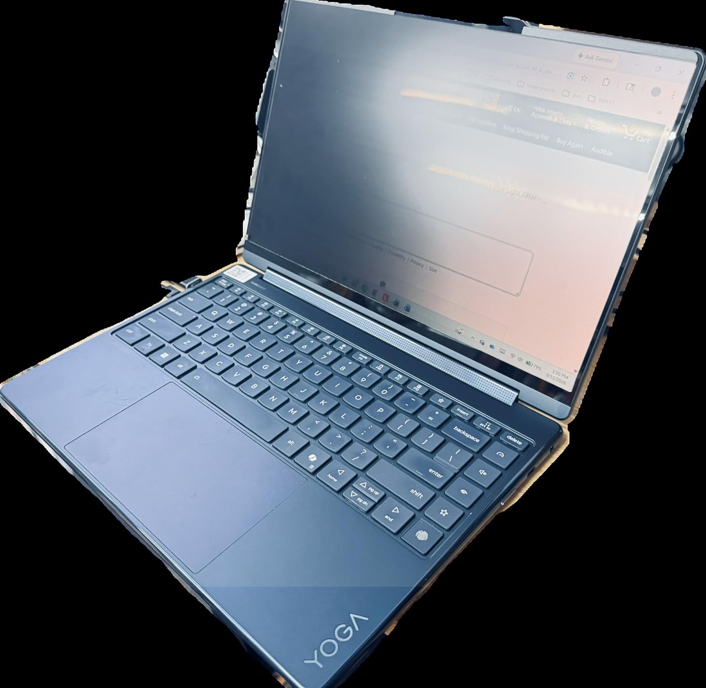 Magnetic Laptop Privacy Screen 16 Inch 16:10, Removable Matte Anti Glare Blue Light Filter - Computer Privacy Shield for 16