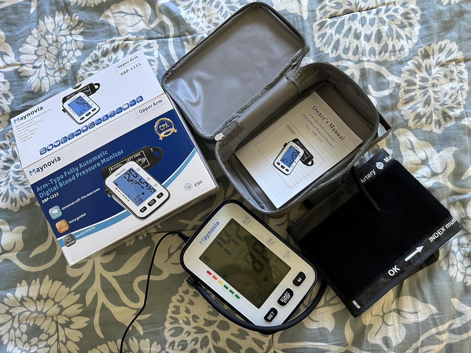 Upper Arm Blood Pressure Monitor for Home Use, Automatic Digital Blood Pressure Machine, Talking BP Monitor with English & Spanish Voice, Large Cuff 8.6