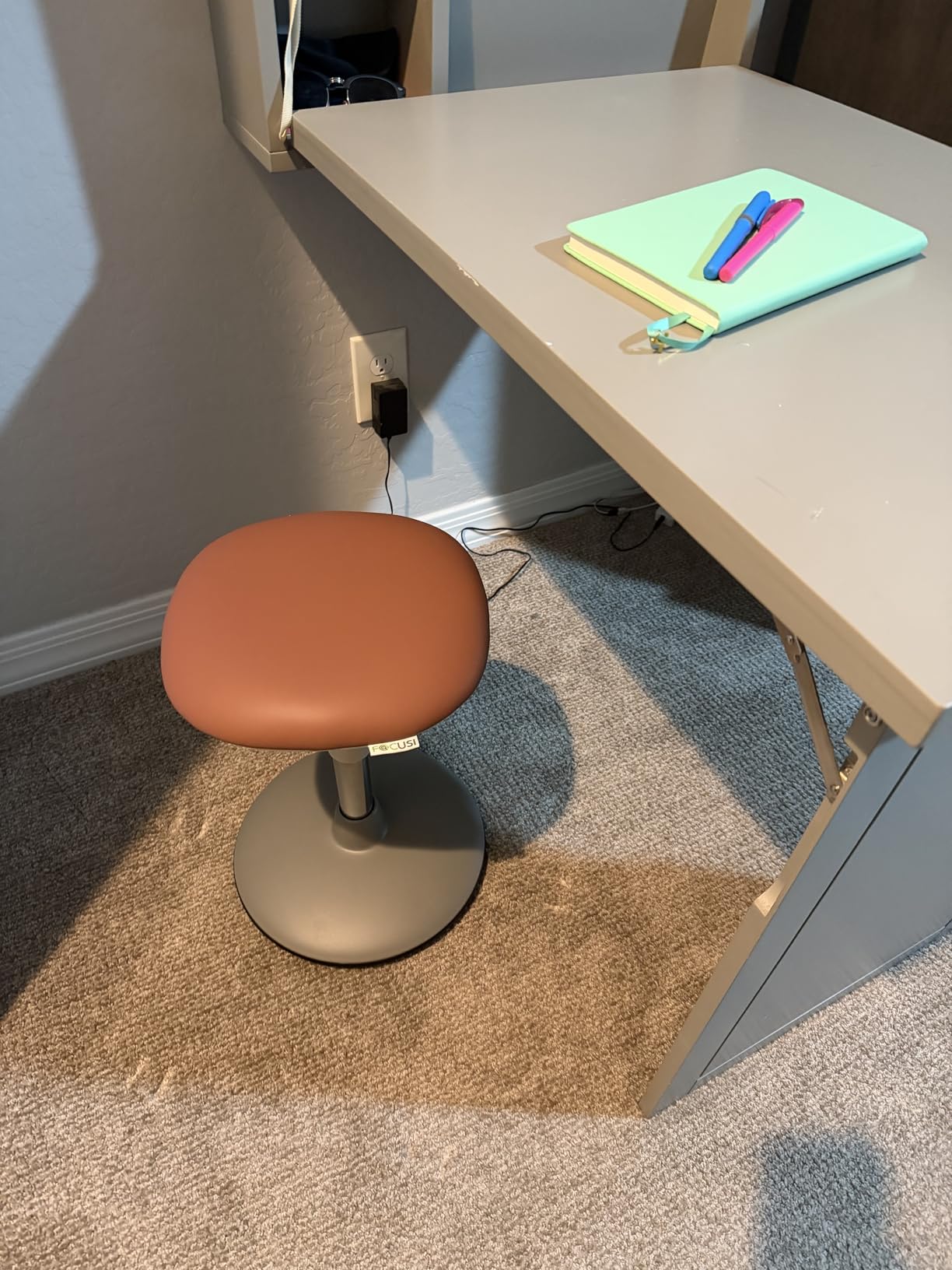 Wobble Stool for Kids Ages 7-12; Adjustable Height Wobble Stools for Classroom Seating with Soft Cushion; Flexible Wiggle Chair for Focus and ADHD Support + Bonus Blue Visual Timer (Sky Blue) customer photo 1