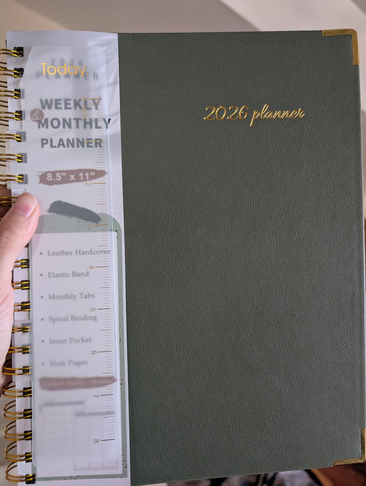 Academic Planner 2026-2027, Hardcover Leather Weekly and Monthly Calendar Planner from July 2026 - June 2027, A4 8.5