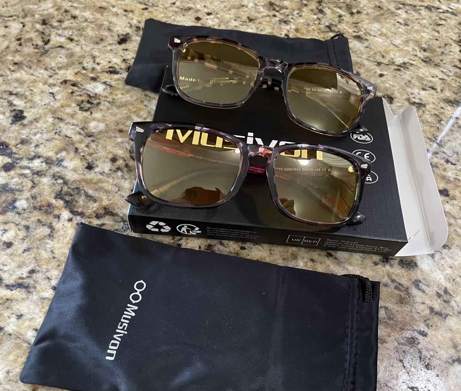 Night Night Glasses for Women Men, Polarized Nighttime Vision Glasses with Yellow Lens Anti Glare (2 Pack) customer photo 2
