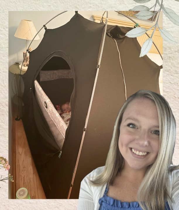 Hiccapop Daydreamer Blackout Tent for Pack and Play, Original Patented 2-Door Sleep Pod for Kids & Babies, Blocks 98% of Light for Better Sleep Anywhere, Black customer photo 1
