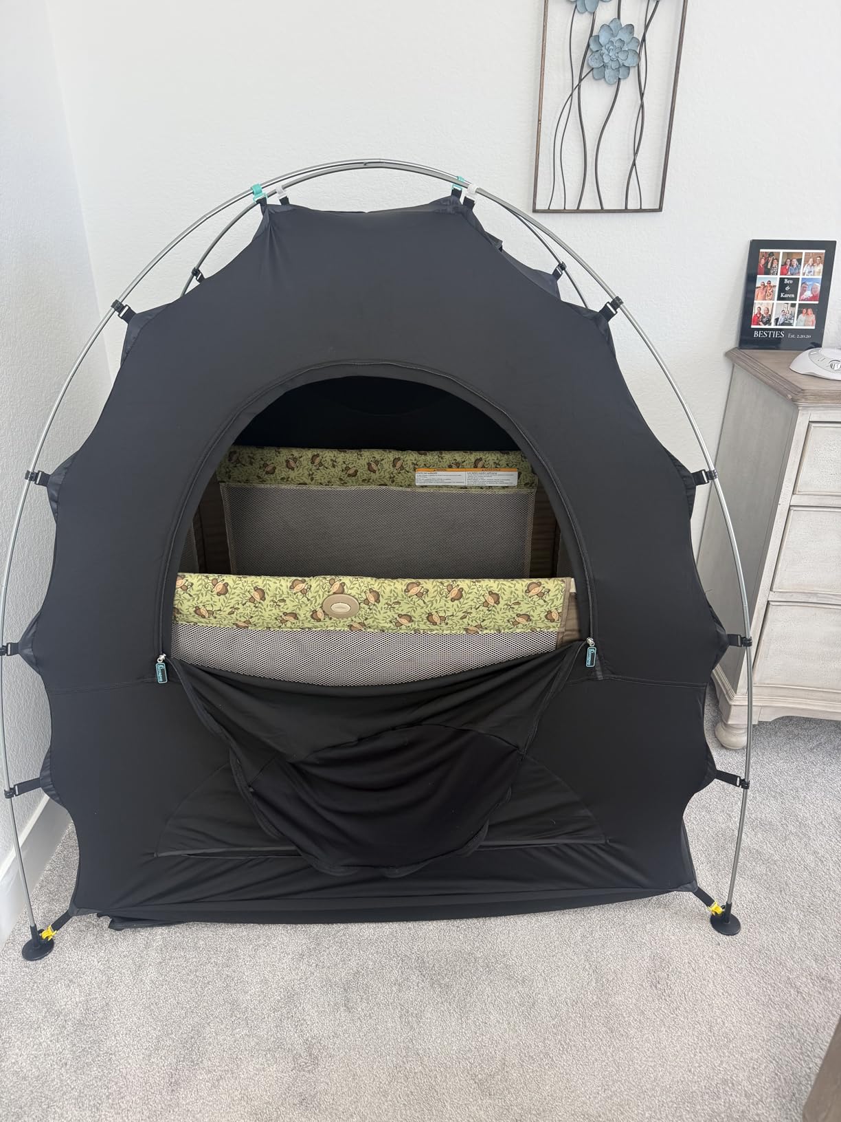 Hiccapop Daydreamer Blackout Tent for Pack and Play, Original Patented 2-Door Sleep Pod for Kids & Babies, Blocks 98% of Light for Better Sleep Anywhere, Black customer photo 2