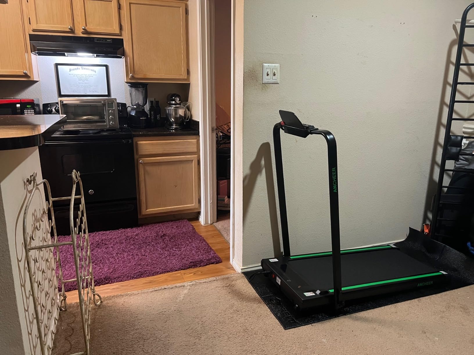 ANCHEER 15% Incline Walking Pad with Desk, 3.5HP Desk Treadmill Workstation, 400LBS Capacity Folding Treadmill with Laptop Stand & Hand bar, Upgrade Treadmill with Desk for Home/Office/Gym customer photo 2