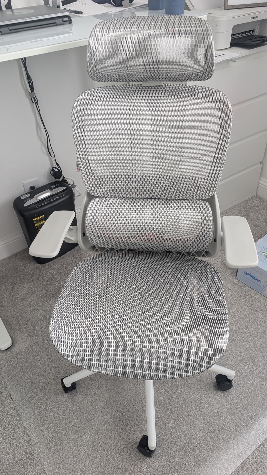 SIHOO B100 Office Chair, Comfy Ergonomic Office Chair, High Back Computer Chair with Adaptive Lumbar Support & wide Headrest, Flip-up Armrests, Swivel Desk Chair for Long Hours, WITHOUT Footrest, Grey customer photo 2