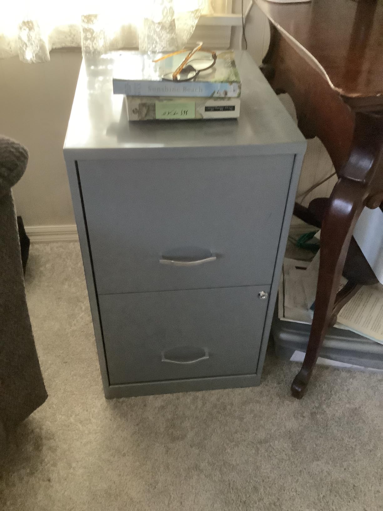 NuSparc 2 Drawer Locking Filing Cabinet | Pre-Assembled Steel Construction | Space-Saving Design Perfect for Home and Small Office | Letter-Size customer photo 1