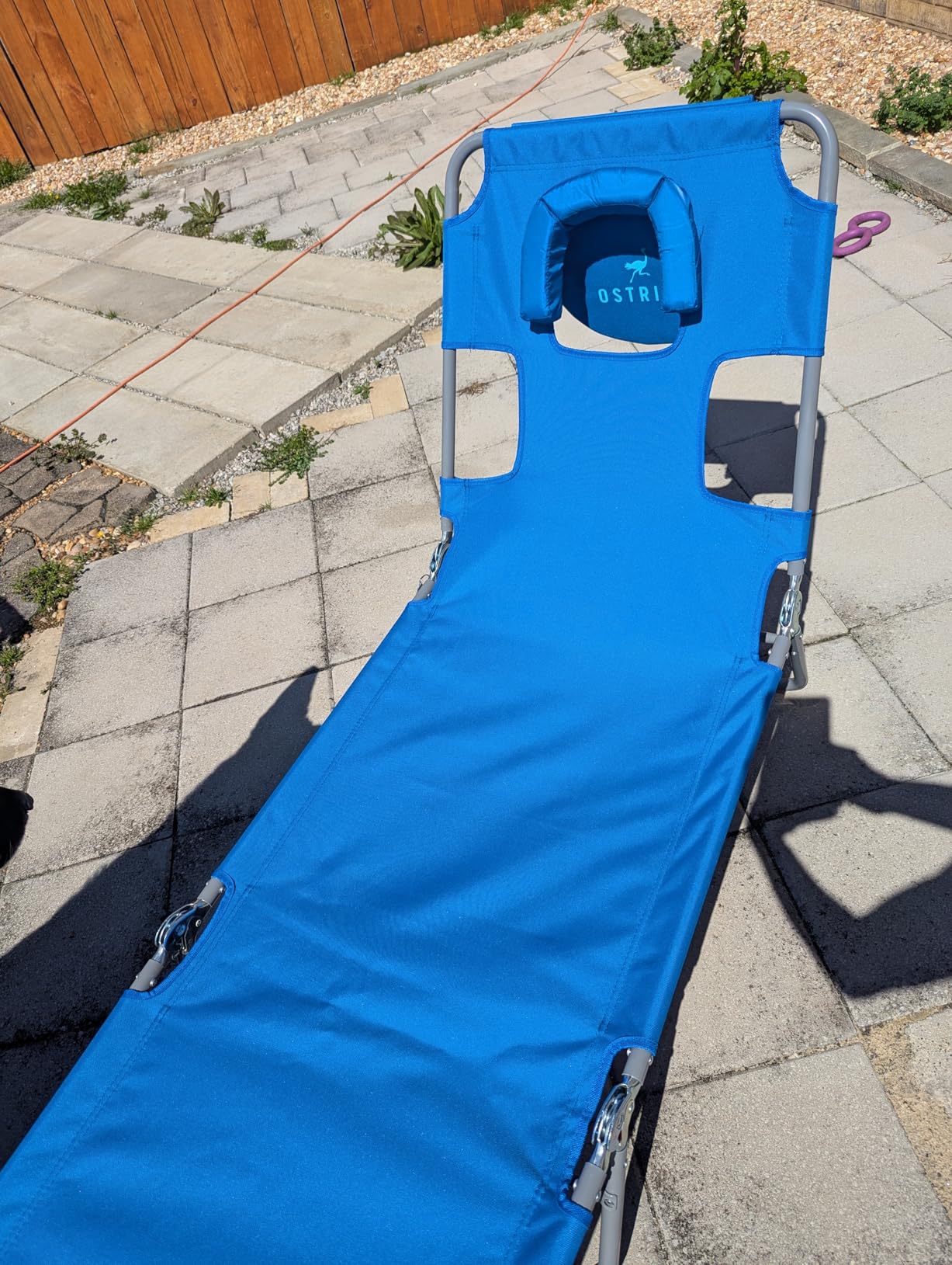 Ostrich the Original Chaise Lounge Portable Reclining Lounger, Outdoor Patio, Beach, Lawn, Camping, or Pool Tanning Chair, Ocean Blue customer photo 1