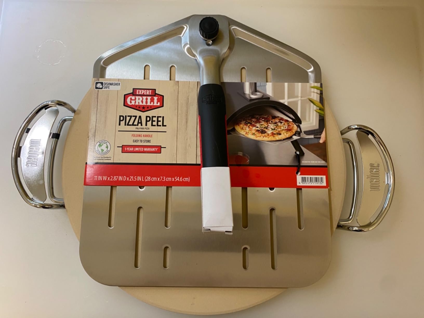 Weber Gourmet BBQ System Pizza Stone with Carry Rack, 16.7