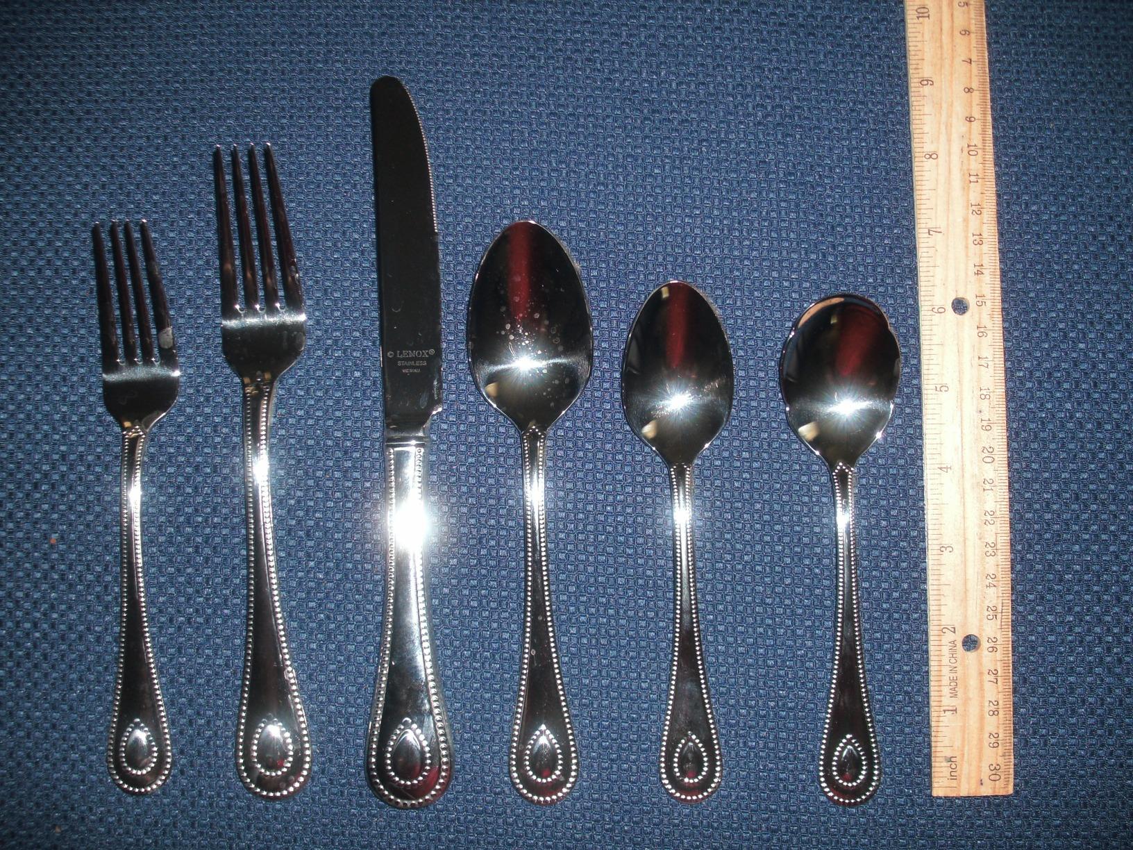 Lenox French Perle 65-Piece 18/10 Silverware Set for 12, Flatware | mirror finish, dishwasher safe | includes serving spoons and utensil set | heavy duty, cutlery set for kitchen and dining customer photo 1