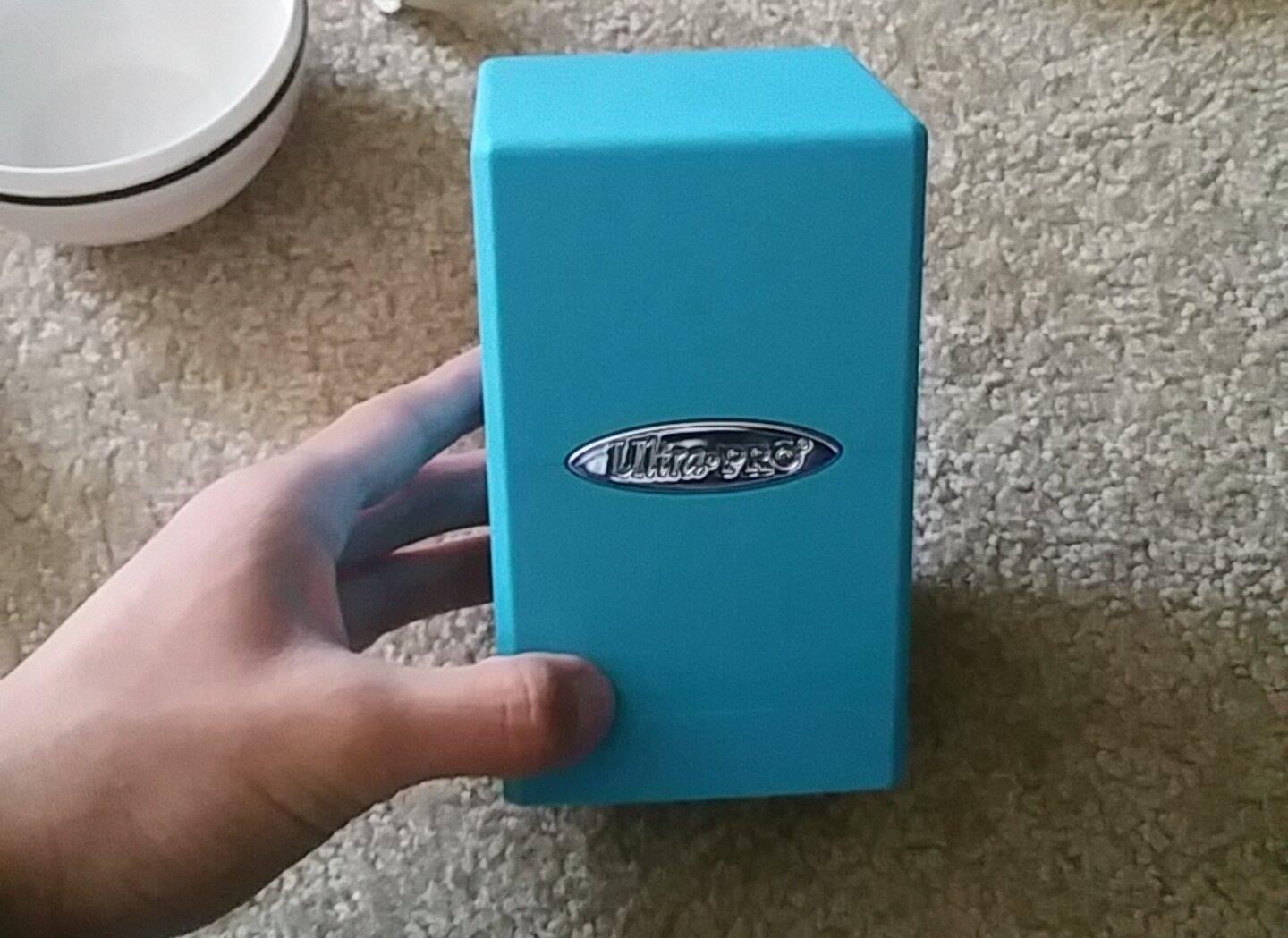 Ultra Pro - Light Blue Satin Tower Deck Boxes, Trading card game storage solution deck holder case, TCG accessory customer photo 1