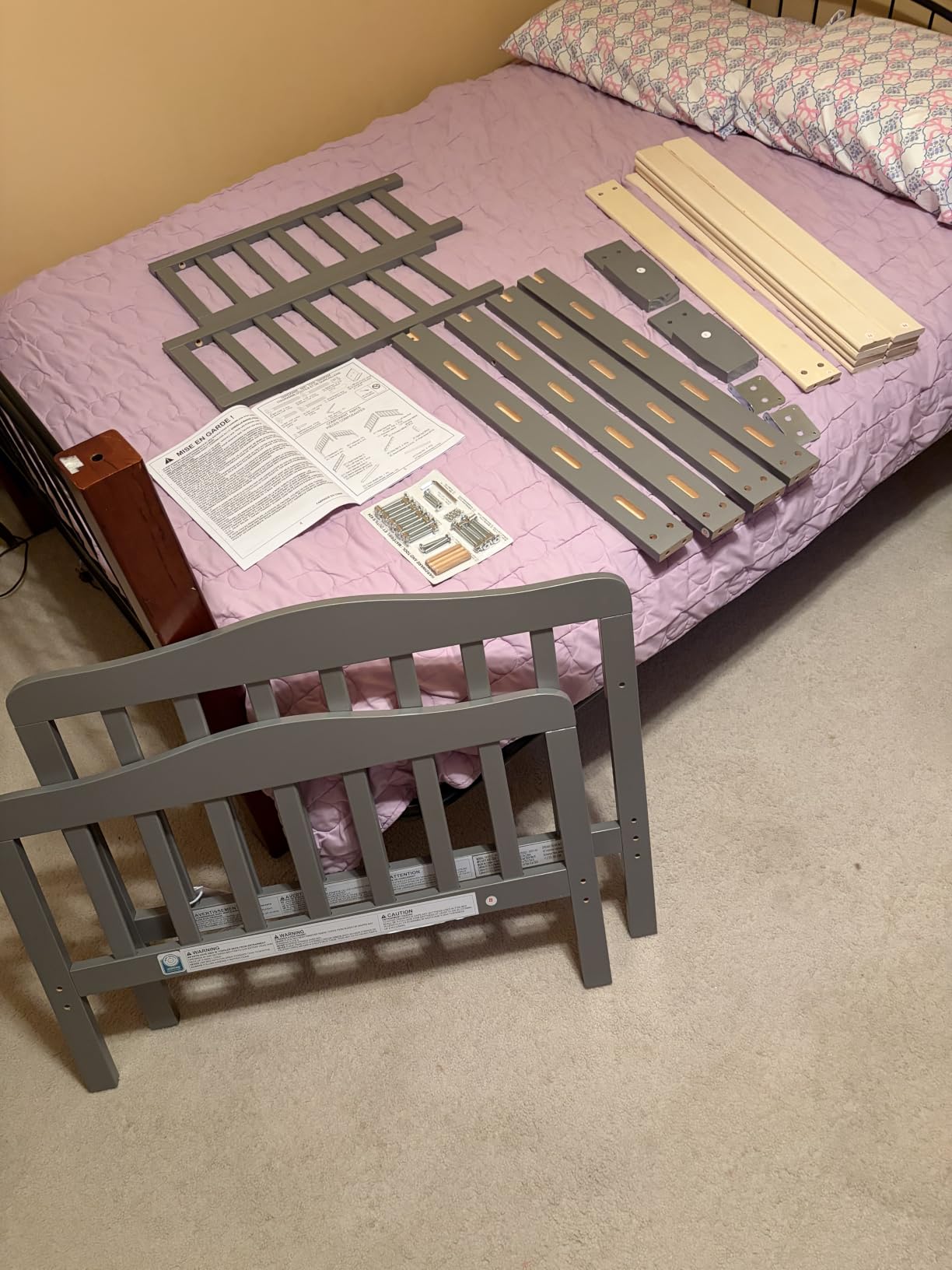 Dream On Me Classic Design Toddler Bed, GREENGUARD Gold, Cool Grey customer photo 1