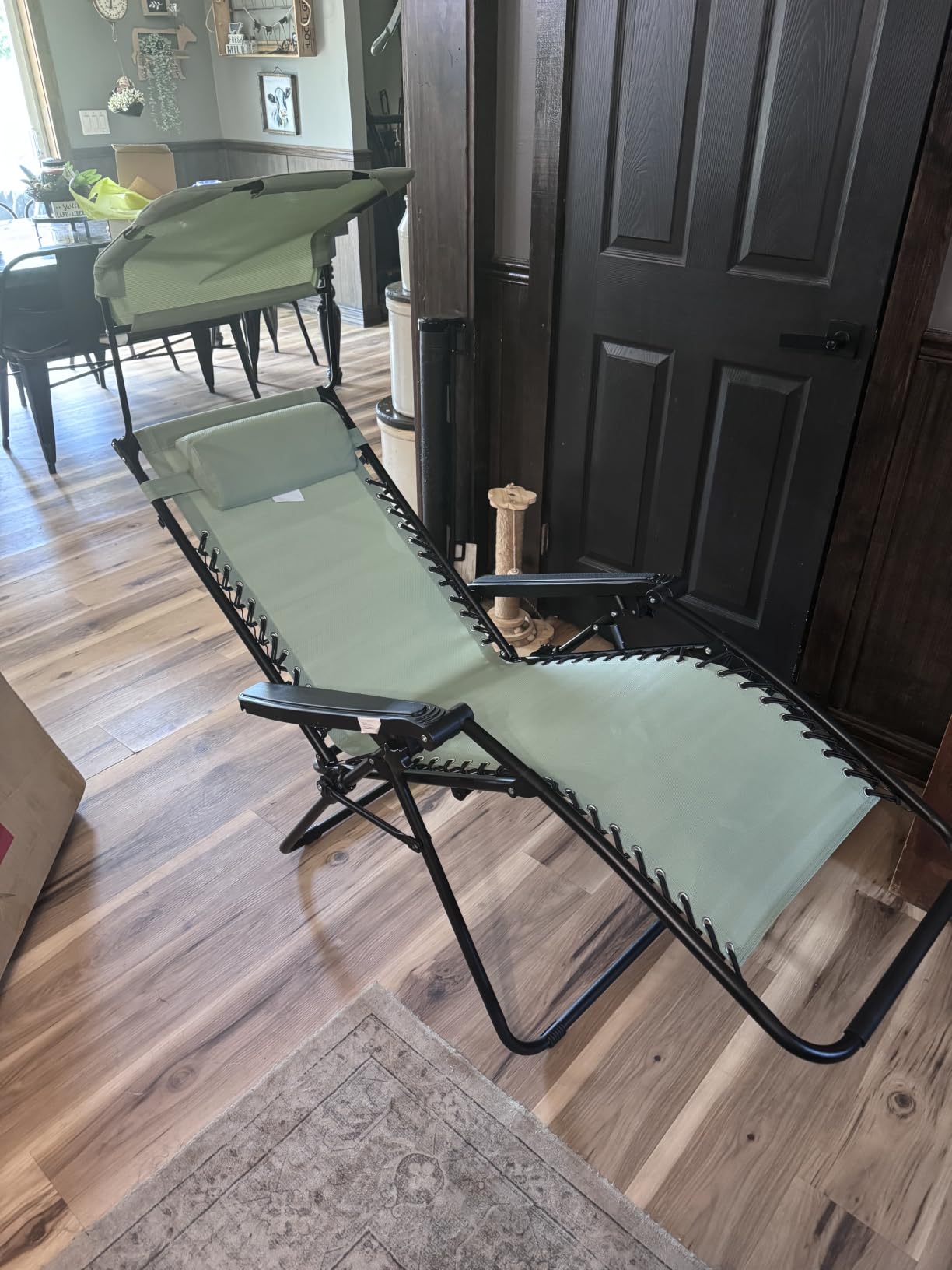Best Choice Products Folding Zero Gravity Outdoor Recliner Patio Lounge Chair w/Adjustable Canopy Shade, Headrest, Side Accessory Tray, Textilene Mesh - Burgundy customer photo 2