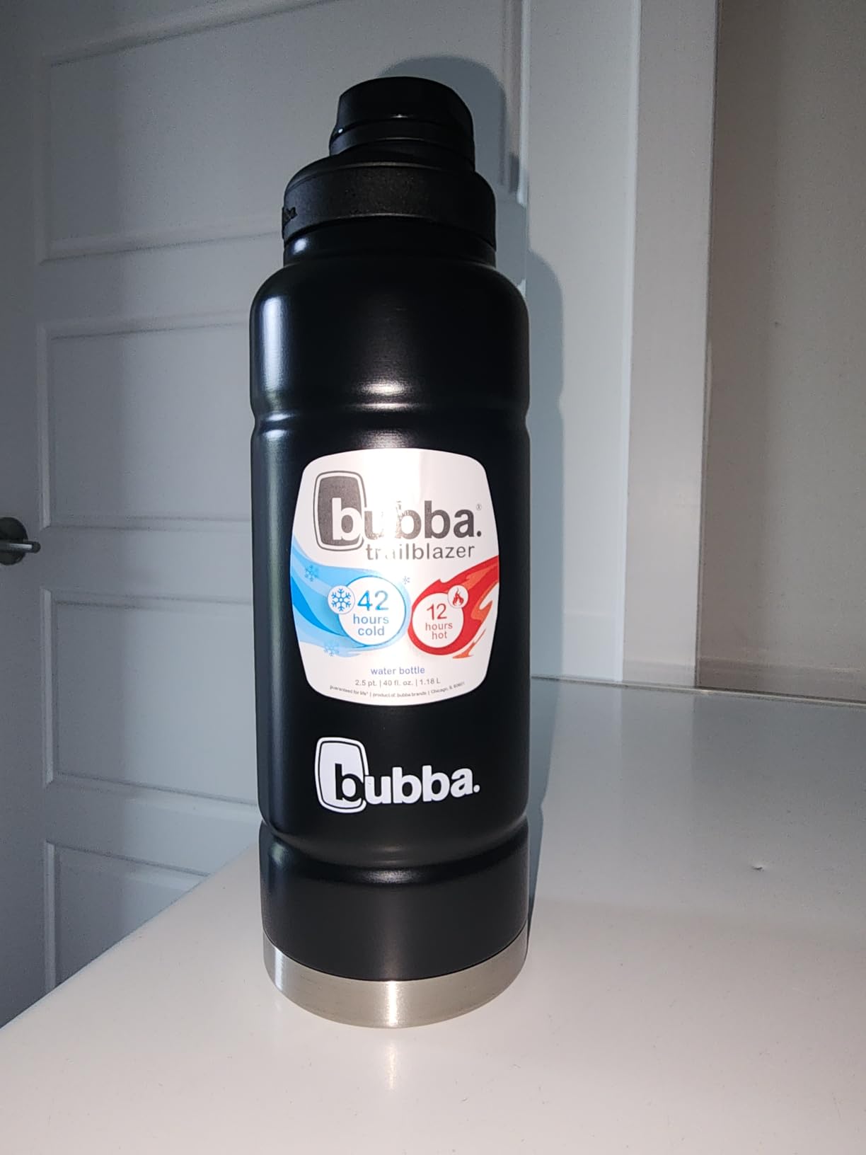 Bubba Trailblazer Vacuum-Insulated Stainless Steel Water Bottle, 40oz, Licorice customer photo 2