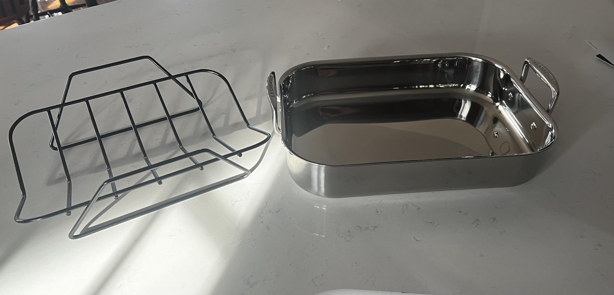 Le Creuset Stainless Steel Roasting Pan with Nonstick Rack, 16.25