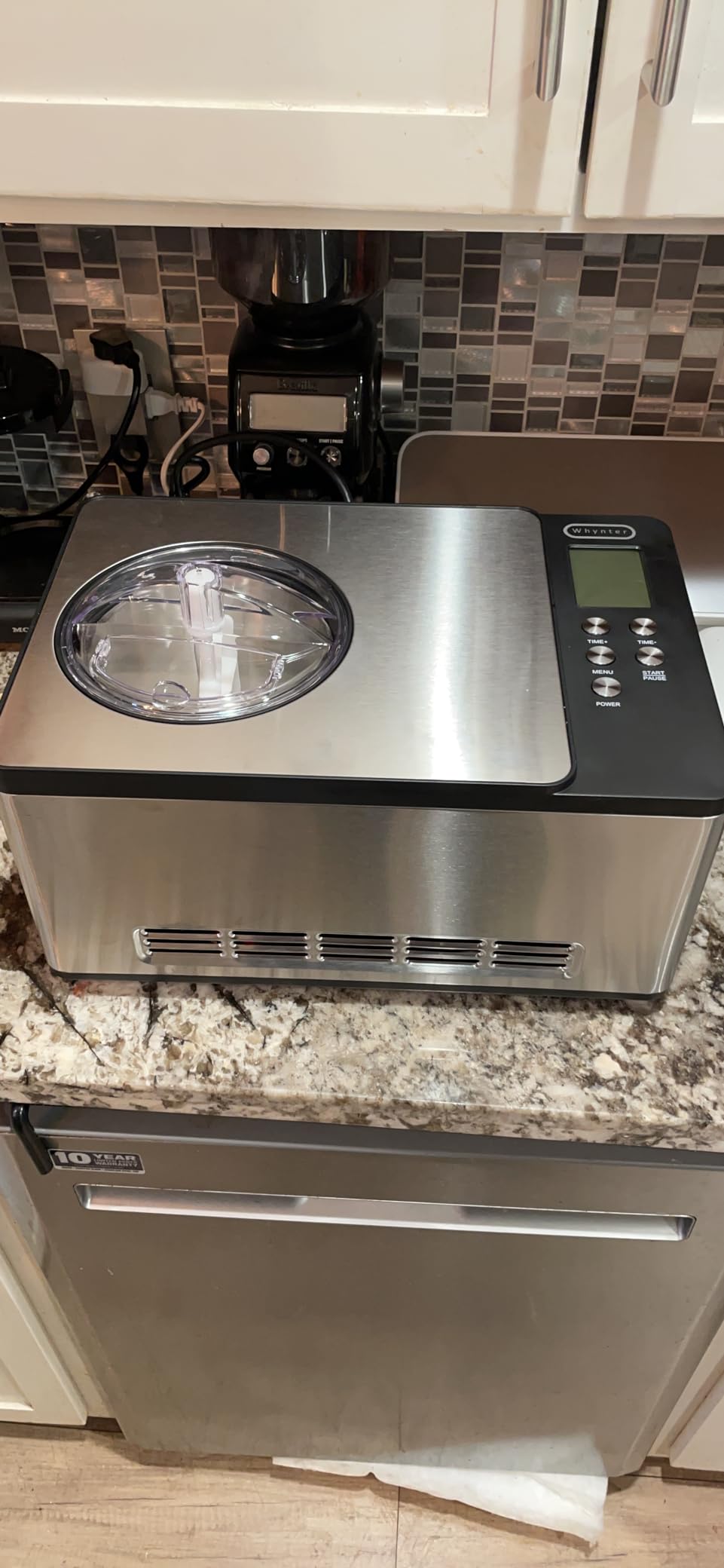 Whynter Ice Cream Maker Machine & Yogurt Automatic 2 Qt. with Built-In Compressor, LCD Digital Display & Timer, No Pre-Freezing, ICM-220SSY, Stainless Steel customer photo 1
