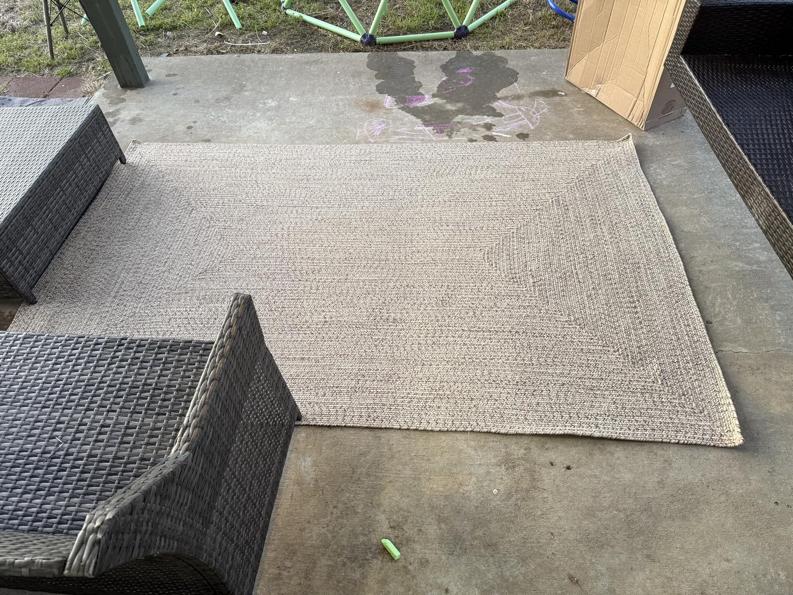 nuLOOM 5' x 8' Solid Hand Braided Indoor/Outdoor Area Rug, Pet-Friendly, High Traffic, Weather Resistant, for Patio, Balcony, Bedroom, Living Room, Dining Room, Wynn Tan customer photo 2
