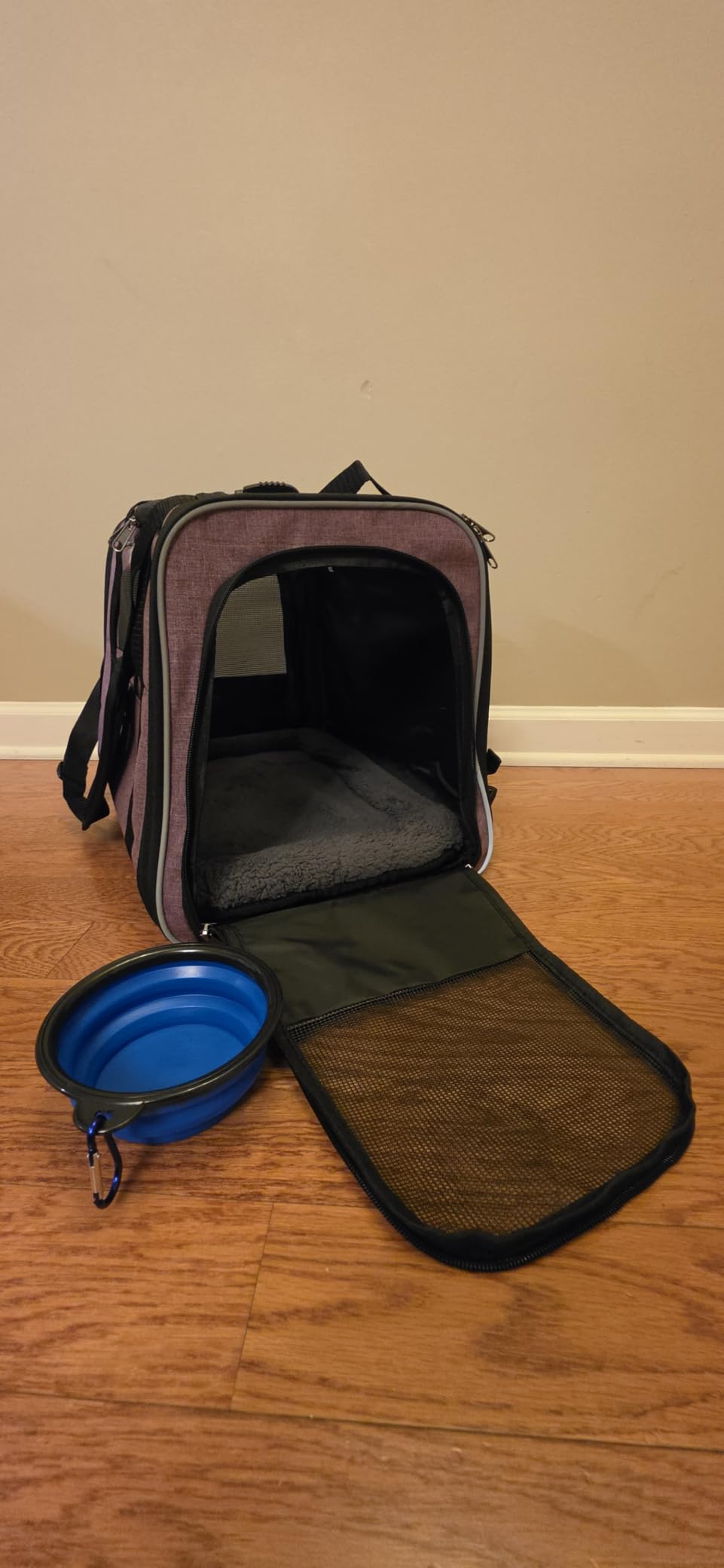 Morpilot Cat Carrier Soft for Large Medium Cats and Puppy up to 20lbs | with Dual-Sided Cushion, Secure Buckle and Foldable Bowl, Dog Carriers for Small Dogs - Pet Carrier (Dark Gray) customer photo 1