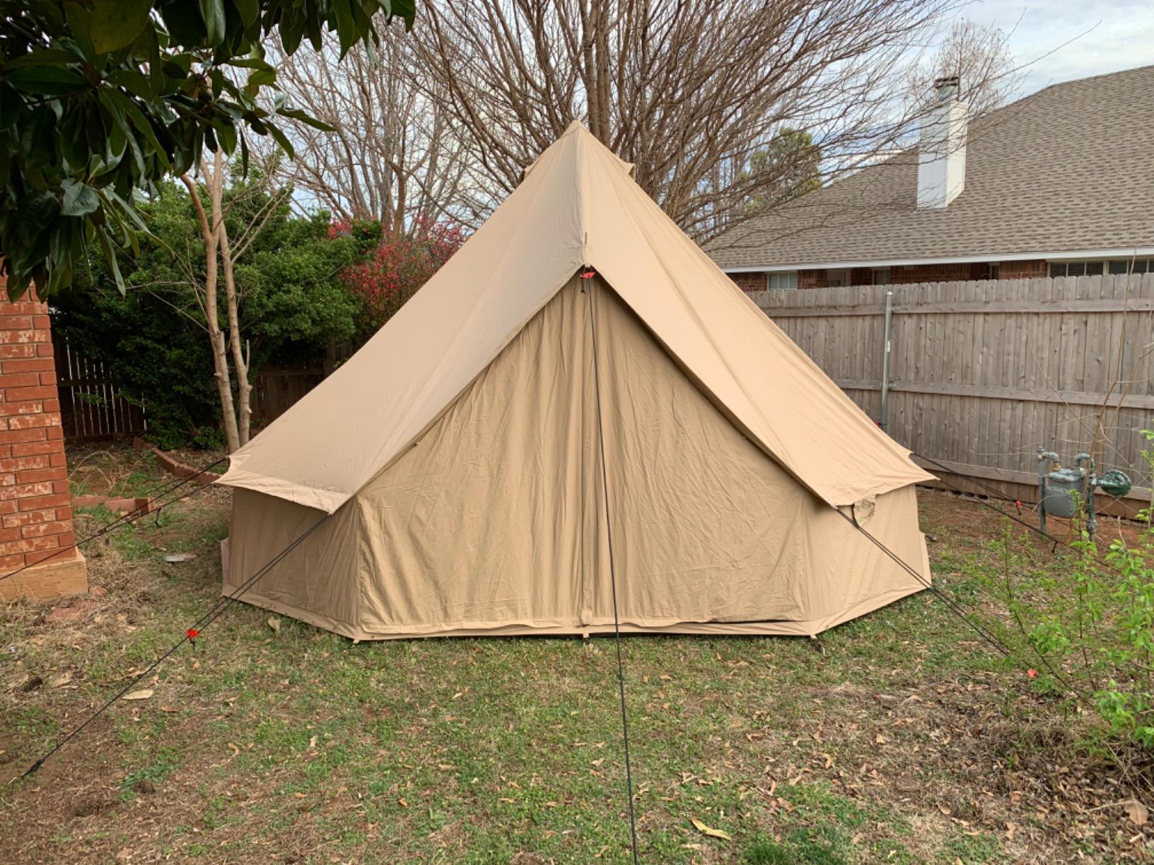 WHITEDUCK Regatta Canvas Bell Tent - w/StoveJack, Waterproof, 4 Season Luxury Camping and Glamping Yurt Tent Outdoor (16.5' (5M), Fire Water Repellent, Sandstone Beige) customer photo 1