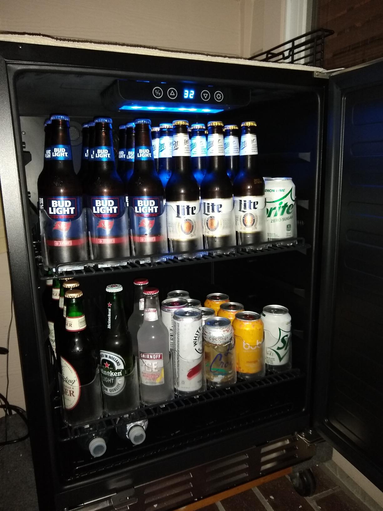 Kalamera 24 inch Stainless Steel Beverage Refrigerator, Outdoor Mini Fridge | Under Counter Beverage Cooler for 154 Cans with 32-41℉ Temperature Range - Soda, Beer Refrigerator with Soild Stainless Door customer photo 1