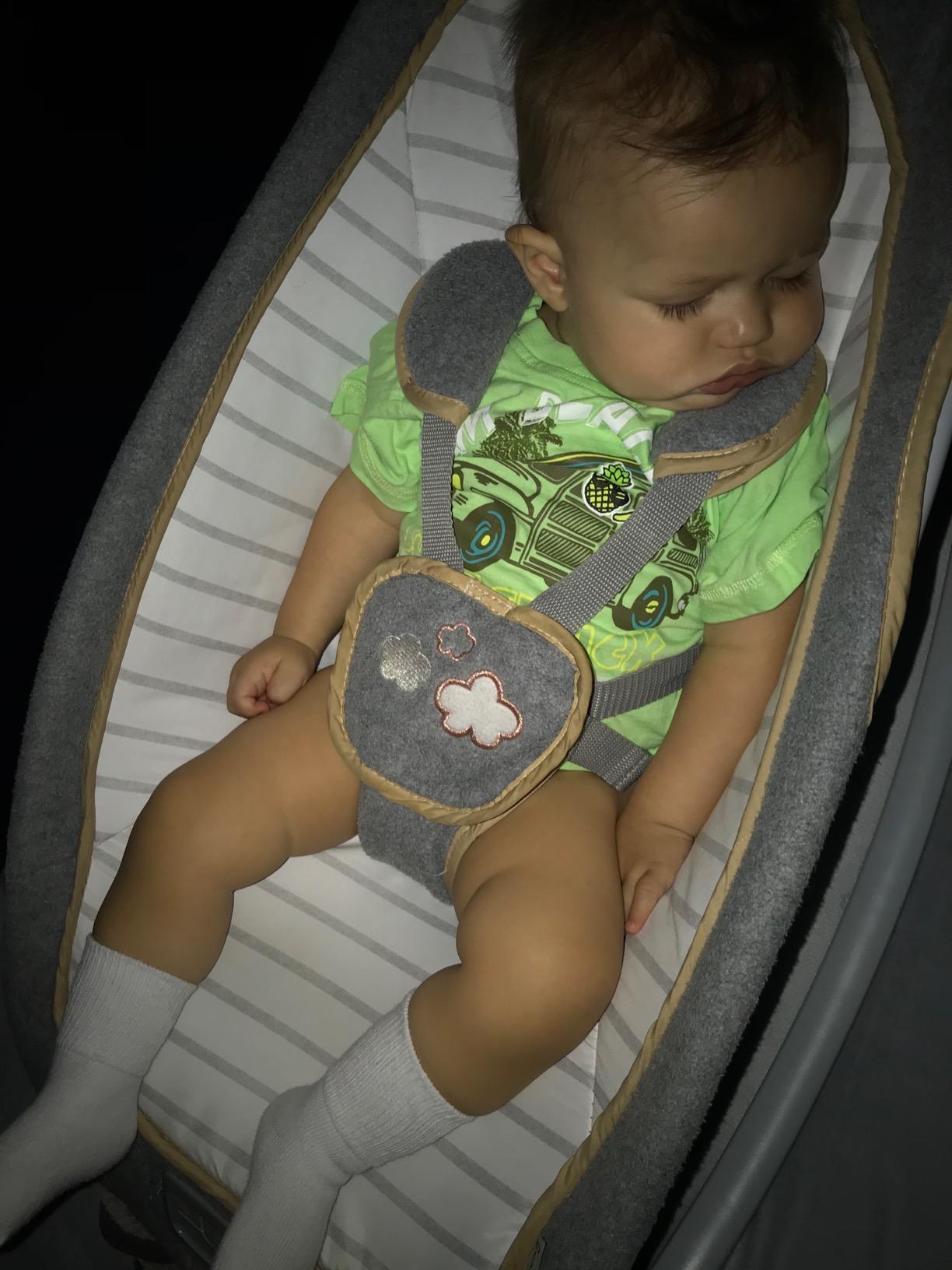 Ingenuity 2-in-1 Lightweight Infant to Toddler Rocker and Baby Bouncer - Tummy Time Mat, Vibrations & Sounds, 0-30 Months Up to 40 lbs (Cuddle Lamb) customer photo 1