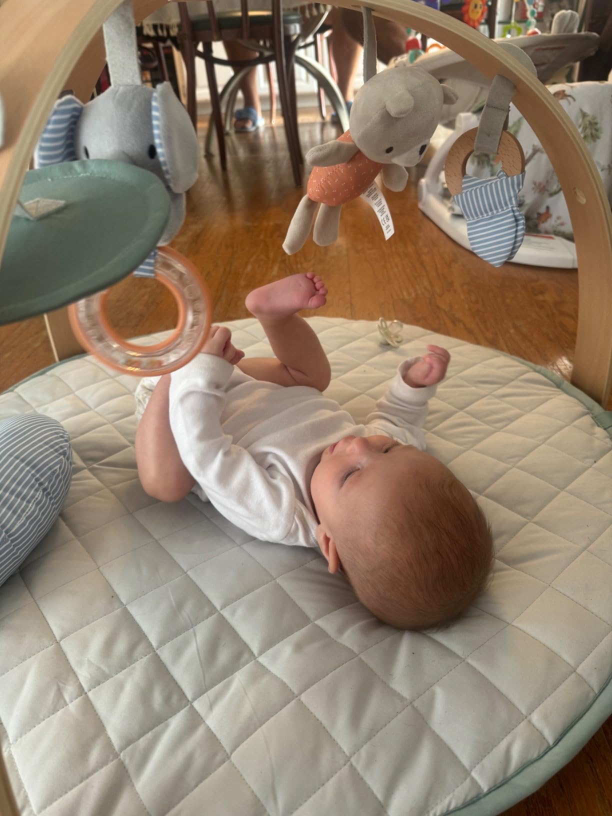 Ingenuity Cozy Spot Reversible Duvet Activity Gym & Play Mat with Wooden Toy Bar customer photo 1