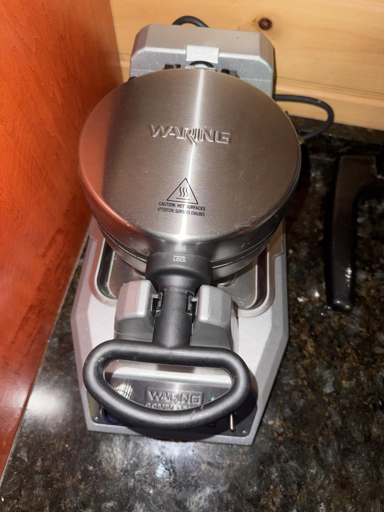 Waring Belgian Waffle Maker with Rotary Feature, 25 Waffles per Hour, Triple-Coated Nonstick Plates, NSF Certified customer photo 1