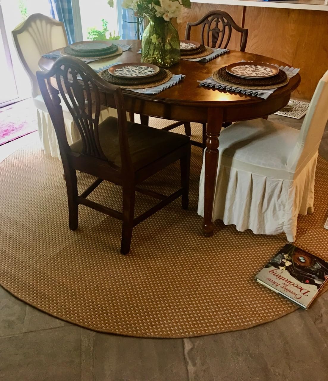 SAFAVIEH Washable Rug Outdoor Courtyard Collection - 8' x 10', Natural & Cream, Non-Shedding & Easy Cleaning, Ideal for Patio, Backyard, Mudroom, Dining Space (CY8521-03012) customer photo 2