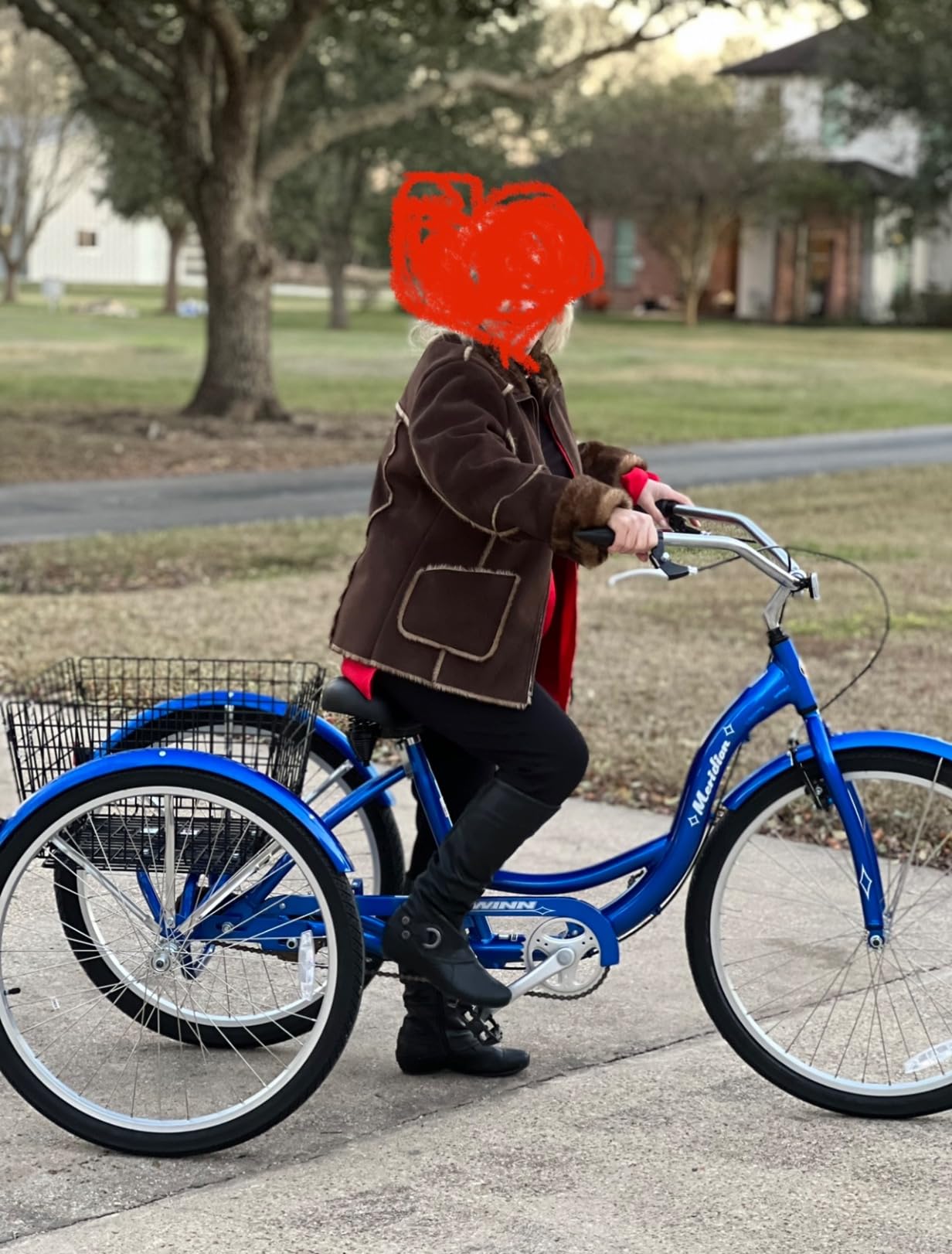 Schwinn Meridian Adult Tricycle Bike, 26-Inch Wheels, Single Speed, Adult Trike, Cargo Basket, Cruiser Style, Step-Through Frame customer photo 2