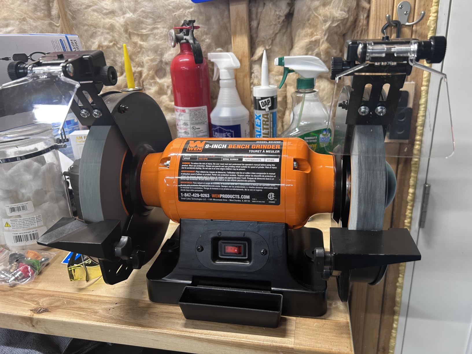 WEN BG4282 4.8-Amp 8-Inch Single Speed Bench Grinder with LED Work Lights customer photo 1