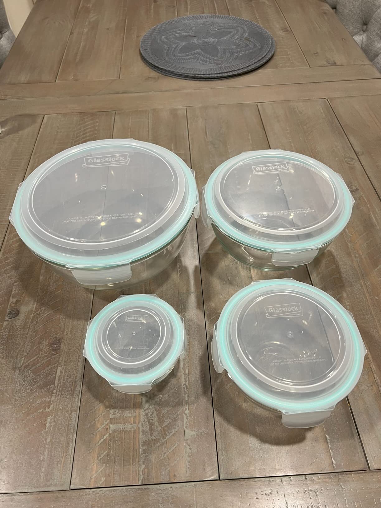 Glasslock Mixing Bowl with Latching Lids 8-Pieces Set - Airtight, Leakproof customer photo 2