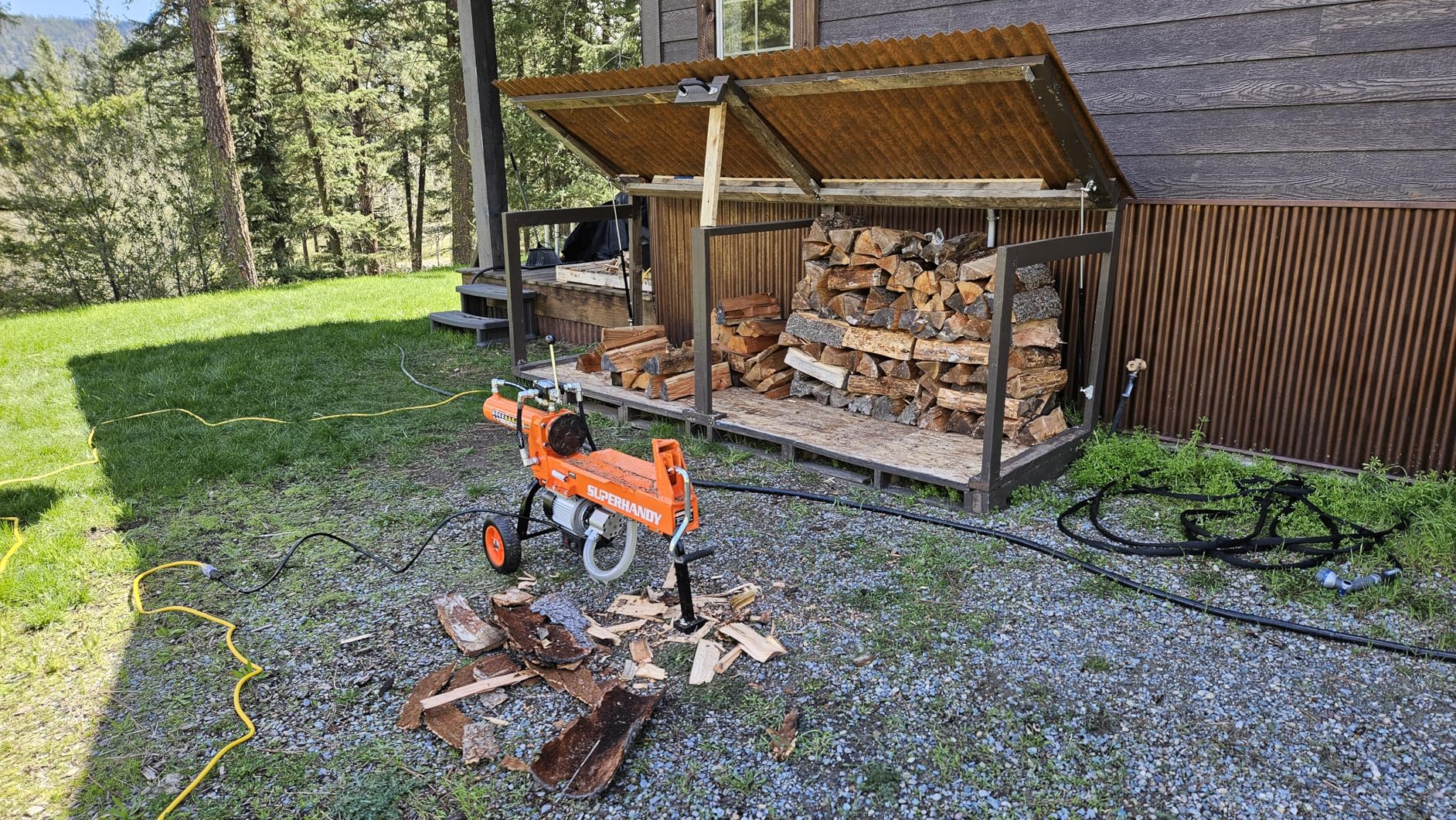 SuperHandy Log Splitter Portable Electric 14 Ton Rapid Auto Return Hydraulic Ram System customer photo 1