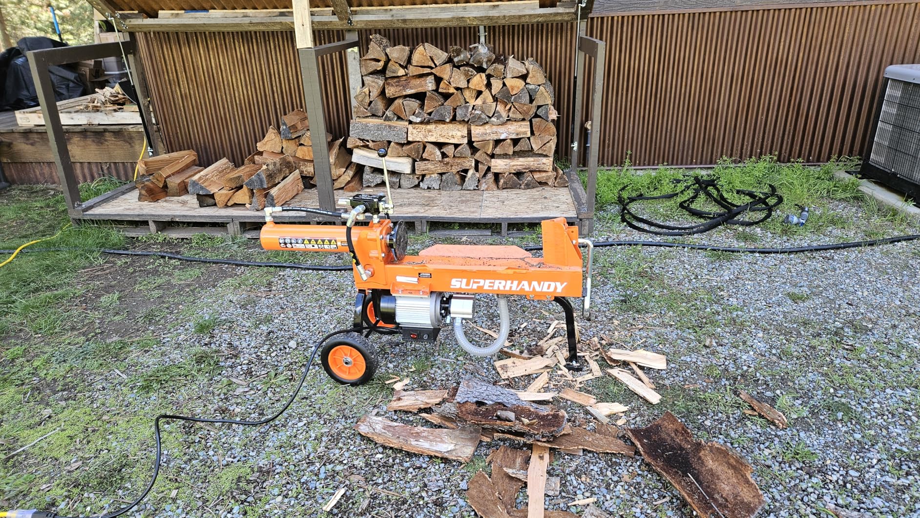 SuperHandy Log Splitter Portable Electric 14 Ton Rapid Auto Return Hydraulic Ram System customer photo 2