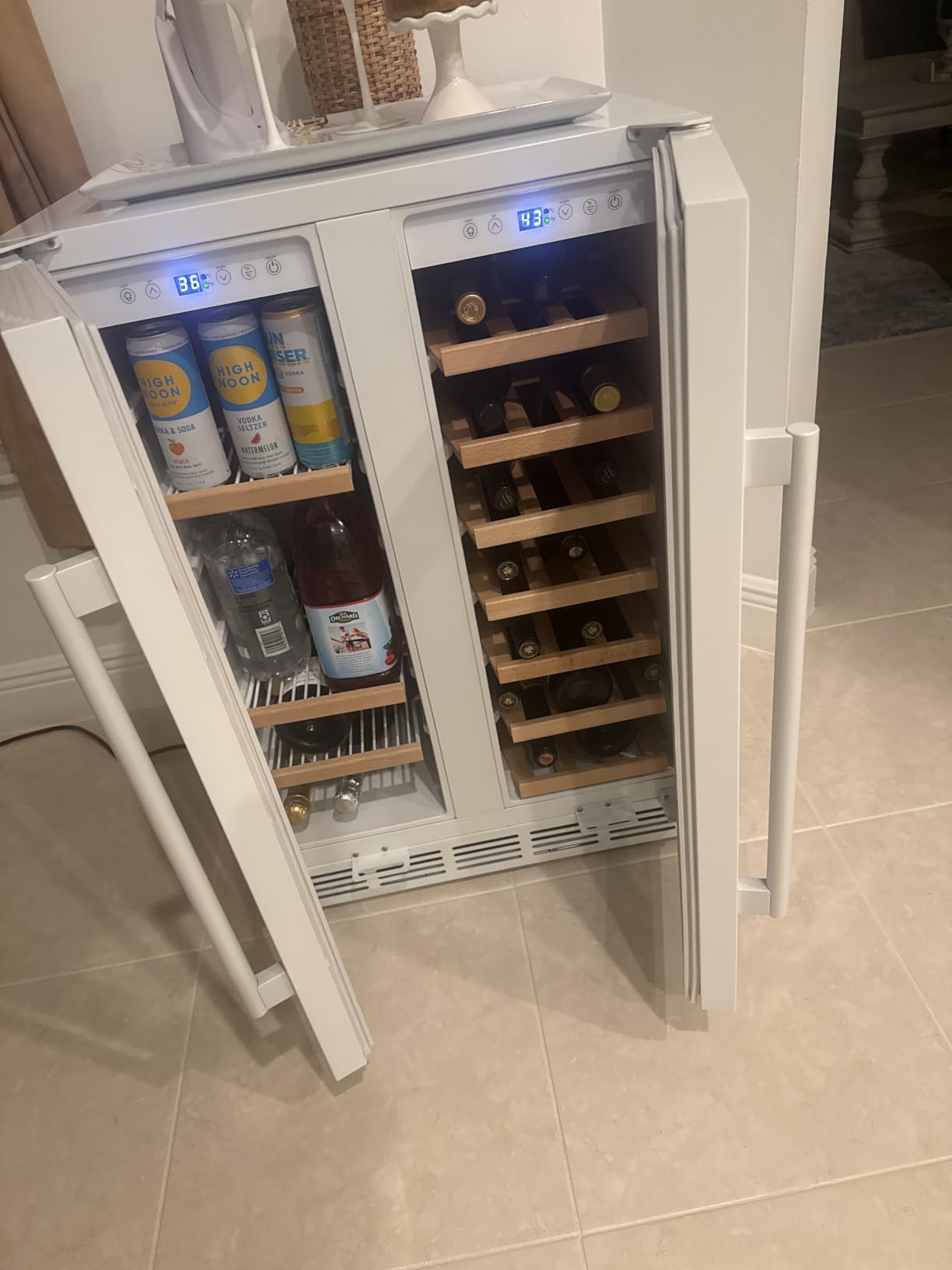 15 Inch Outdoor Beverage Refrigerator Cooler, Stainless Steel | 127 Cans Beverage Fridge with French Door Under Counter Built-in or Freestanding, Perfect for Beer, Cola customer photo 2