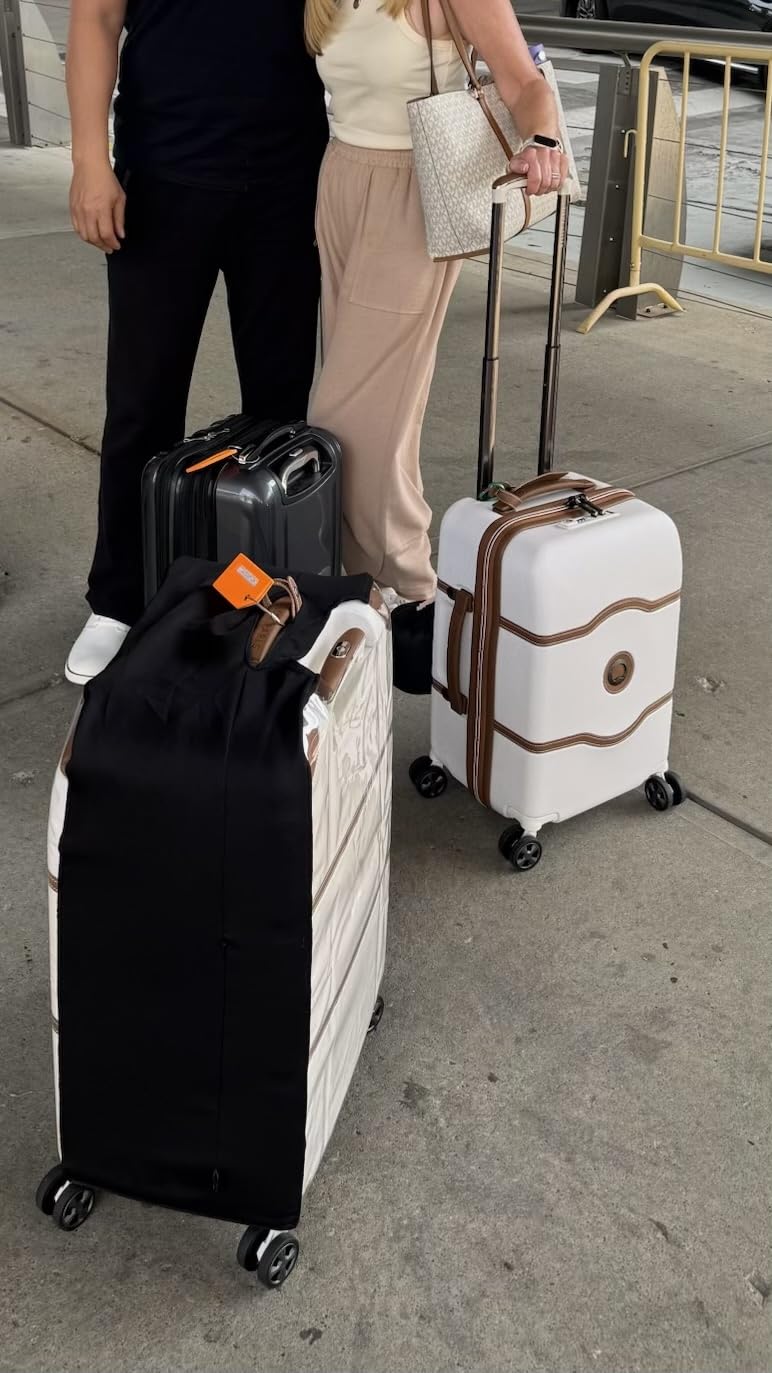 DELSEY PARIS Chatelet Air 2.0 Checked Suitcase 24 Inch Medium, Hardside Polycarbonate Luggage, Dual-Density Spinner Wheels, TSA Lock, Angora customer photo 1