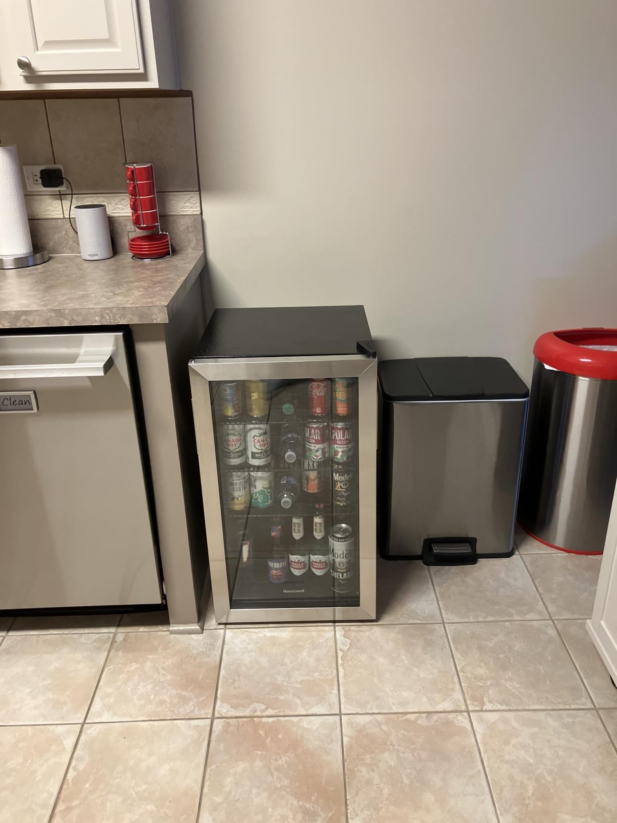 Honeywell Beverage Refrigerator and Cooler, 116 Can Mini Fridge with Glass Door for Soda Beer or Wine, Adjustable Removable Shelving, Commercial Grade customer photo 1