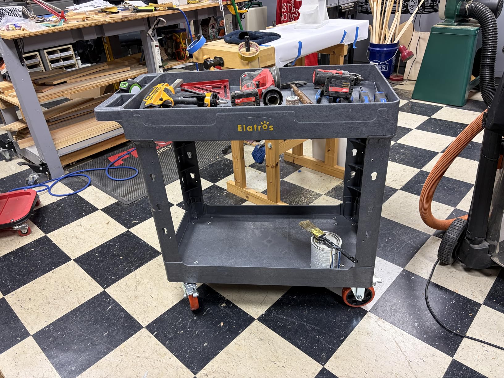 2-Tier Utility Rolling Cart, 34 x 17 in, 5