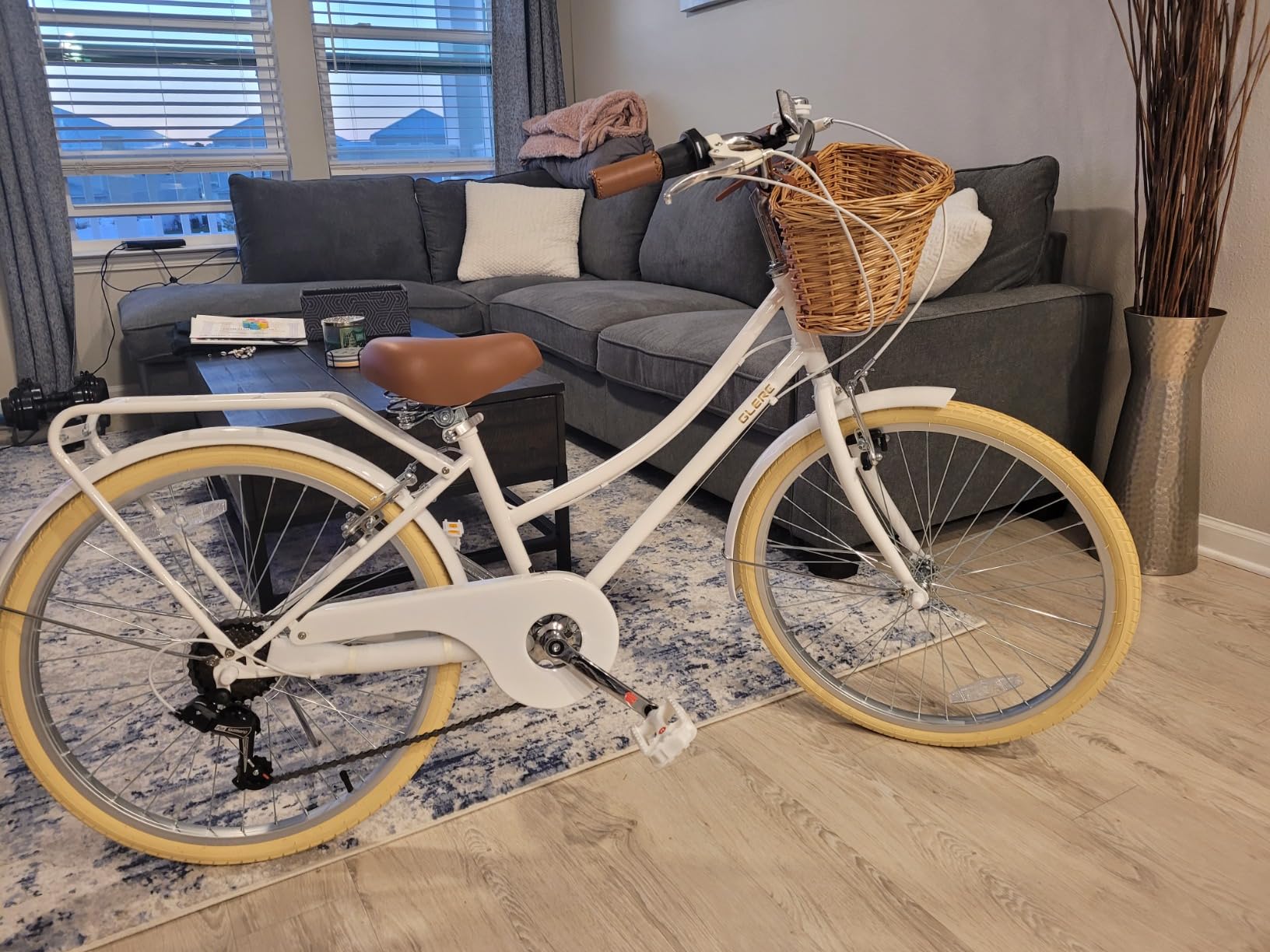 Glerc 20 24 26 Inch 6-Speed Girls Bike for Over 6 Years Old Kids | Shimano Derailleur, Wicker Basket, Fender, Hybrid City Bicycle, Beach Cruiser Bike customer photo 2