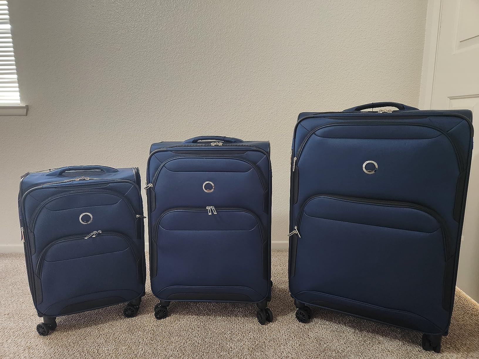 DELSEY PARIS Sky Max 2.0 Softside Expandable Luggage with Spinner Wheels, Green, Checked-Medium, 24 Inch customer photo 2