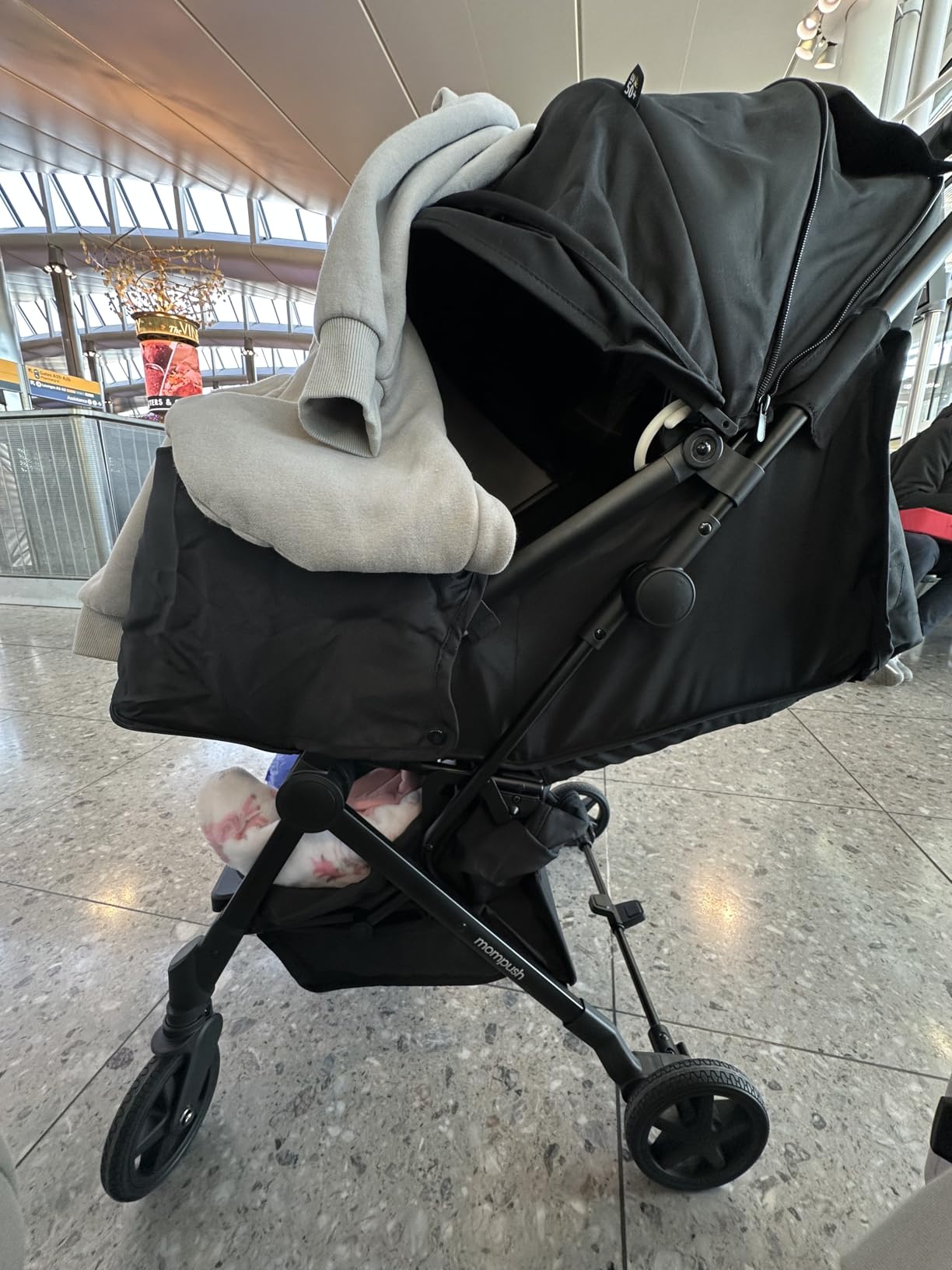 Mompush Lithe V2 Lightweight Travel Stroller, Compact Foldable Baby Stroller with Travel Bag, One-Hand Fold Stroller, Snack Tray, Mechanical Recline Seat, Airplane-Ready, UPF 50+ Canopy & Rain Cover customer photo 2