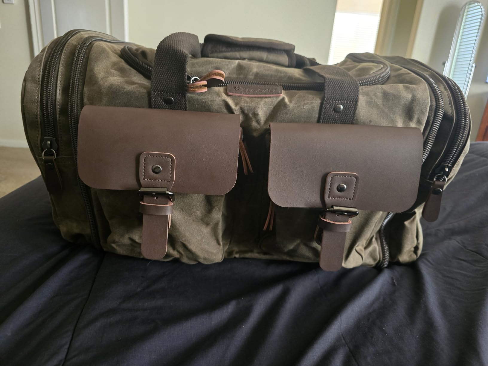 Wildroad Waxed Canvas Duffle Bag - 50L Weekender Overnight Travel Bag | Gifts for Men, Holiday Birthday Gift for Dad, Husband & Partner, Carry-on Size customer photo 1