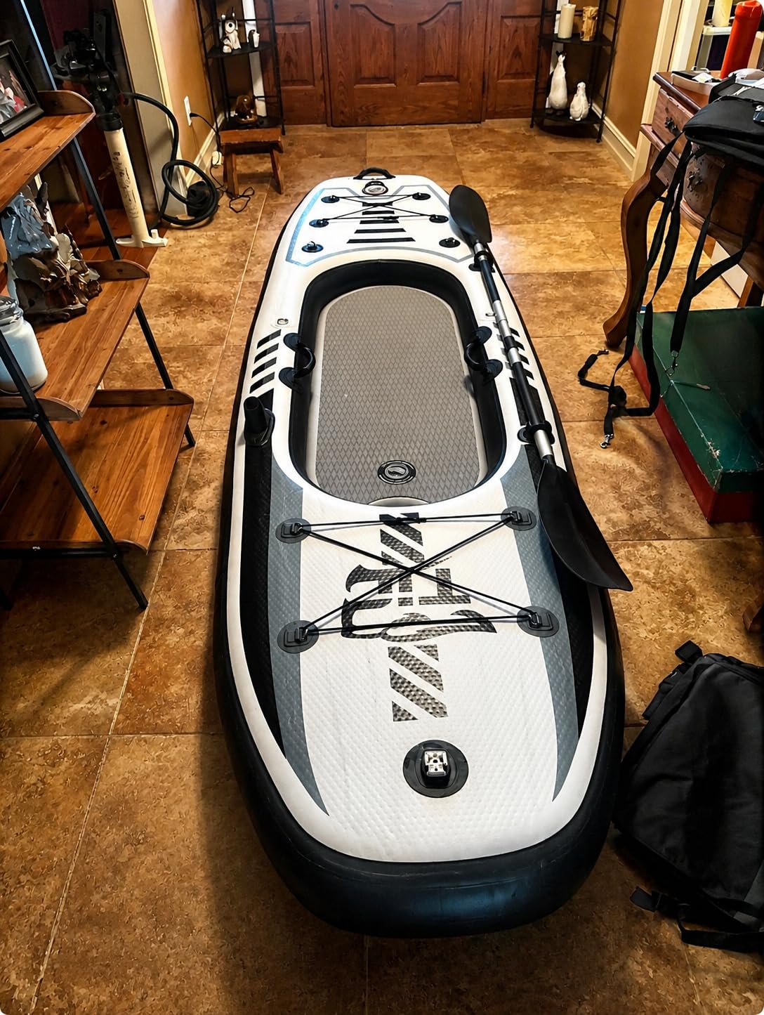 10.2'x35''x8'' Inflatable Kayak with Detachable Seat, SUP-Kayak Set Includes Hand Pump/Aluminum Oar/Backpack, Boat for Adults/Youth | for Fishing, Touring customer photo 1