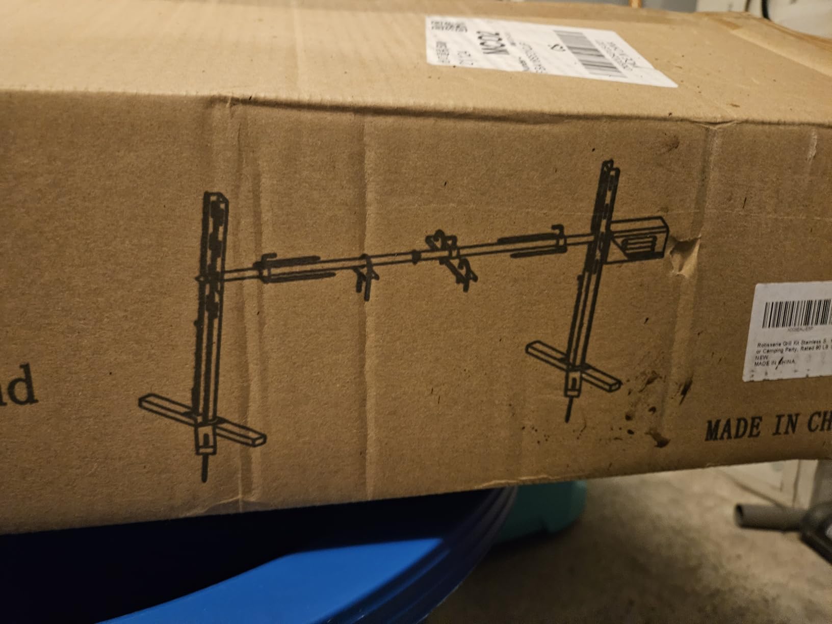 Rotisserie Grill Kit Stainless Steel Tripod Rotisserie Stand, 52inch Pig Lamb Hooded Roaster Charcoal Spit with 15W Motor & Adjustable Height Lockable Casters for Outdoor Camping Party, Rated 90 LB customer photo 2