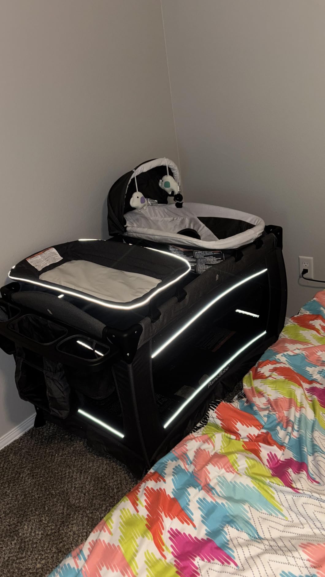 Pamo Babe Pack and Play 4-in-1 Baby Playard with Bassinet & Changing Table, Foldable Portable Playpen with Mattress, Travel Crib for Newborn to Toddler 0-36M-Black customer photo 1