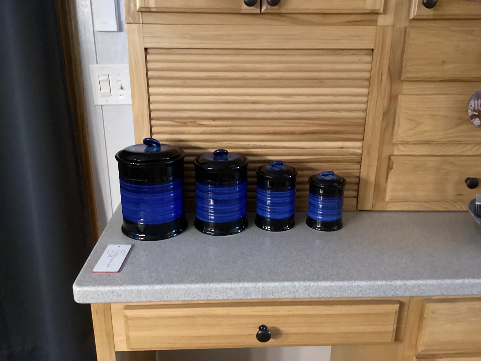 Nihow Food Storage Jar, Ceramic Canister Sets for The Kitchen, Set of 4, Blue | Air Tight Lid, Seal Damp-proof, For Flour/Sugar/Rice/Coffee/Cookies/Candy, Kitchen Counter Canister customer photo 2