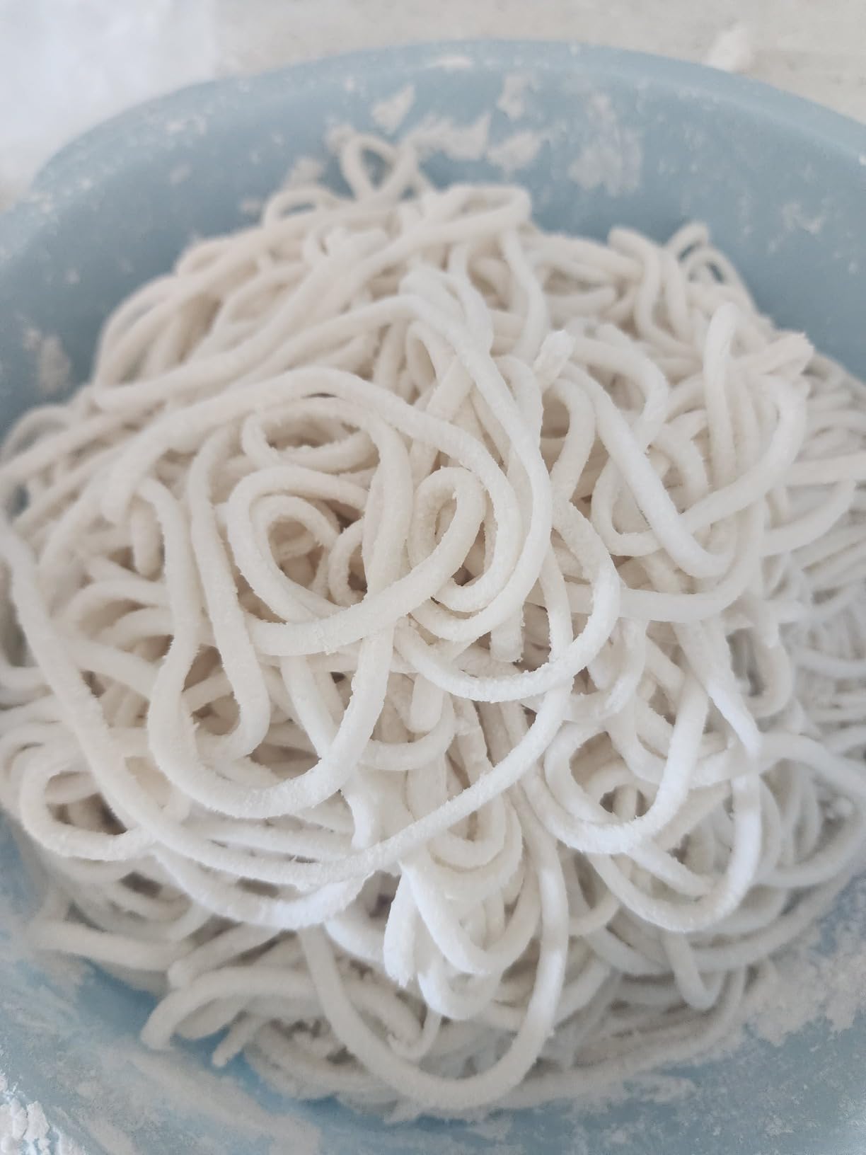 Electric Pasta Maker Automatic Noodle Machine Fresh Pasta Dough Roller Stainless Steel(4 Blades for 2mm,2.5mm,4mm&9mm Flat Noodle,9 Thickness Settings 0.5-5mm,Family Use, Output 10LBS/H,135W) customer photo 1